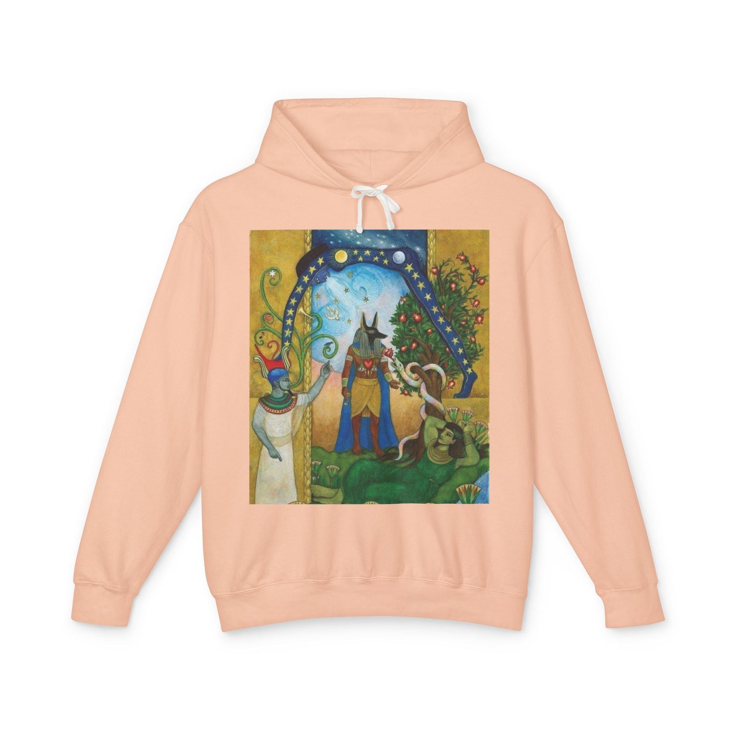Artistic Unisex Lightweight Hoodie, Cozy sweatshirt, Gift for art lovers, Unique graphic pullover, Perfect for casual wear, Festival apparel