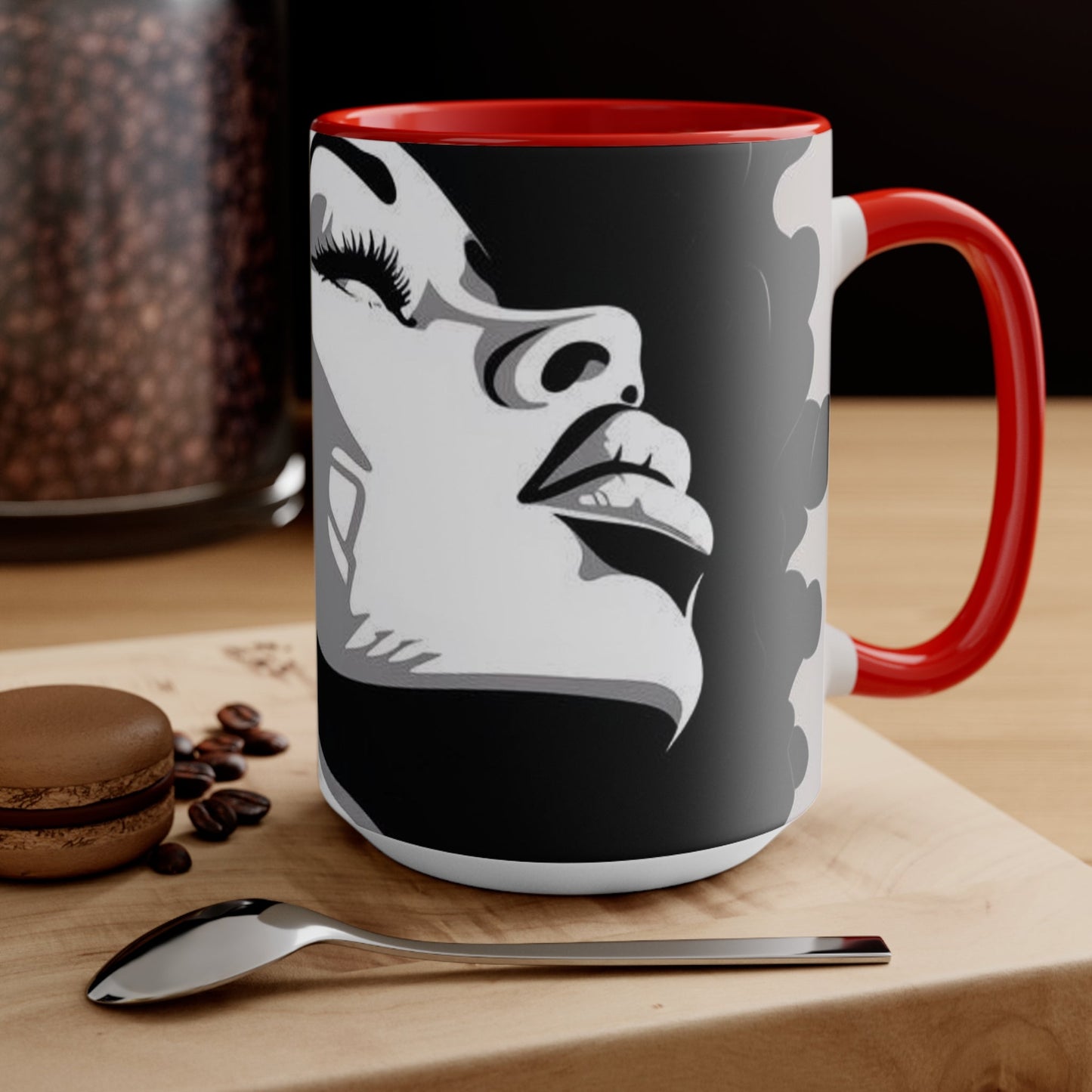 Beautiful woman coffee cup
