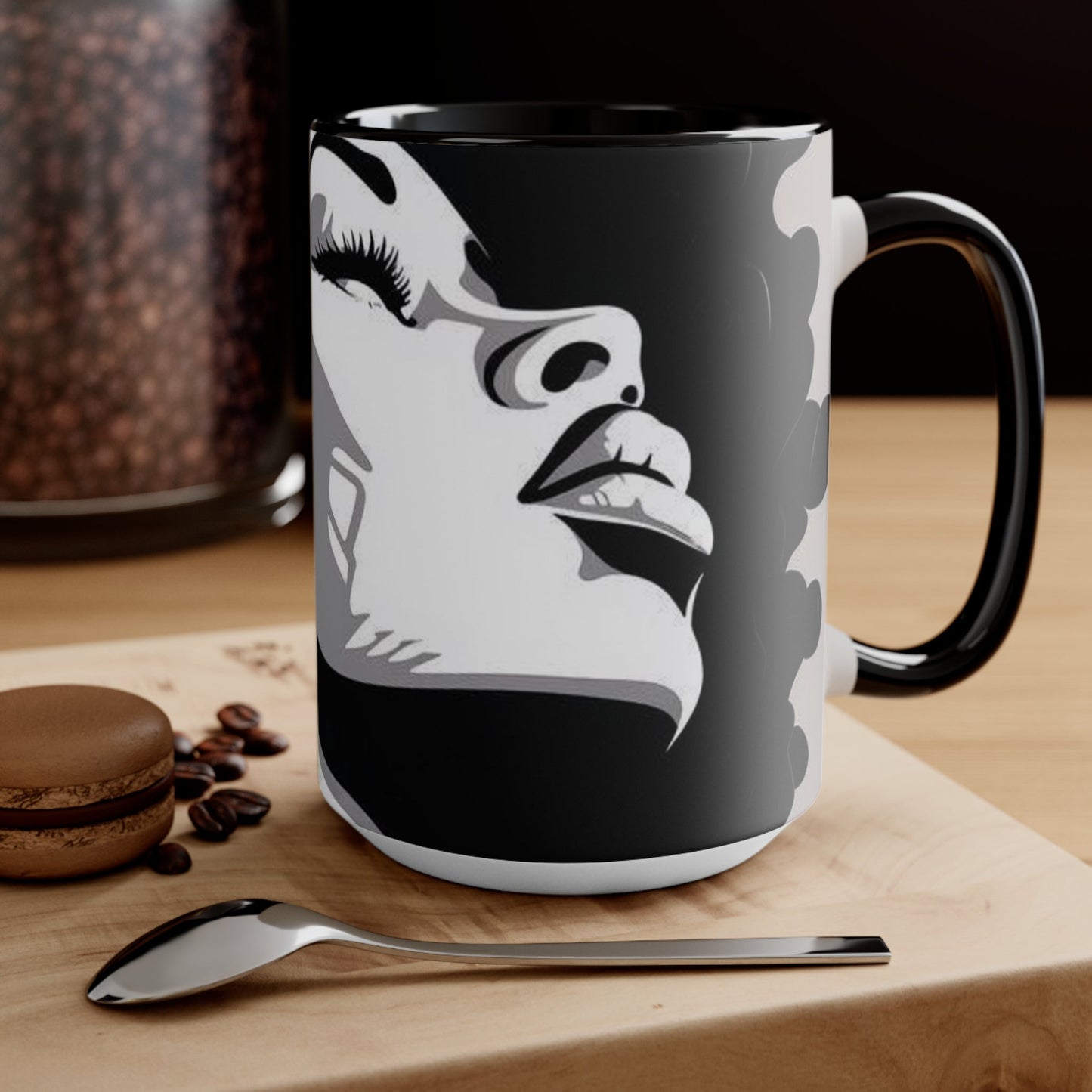 Beautiful woman coffee cup