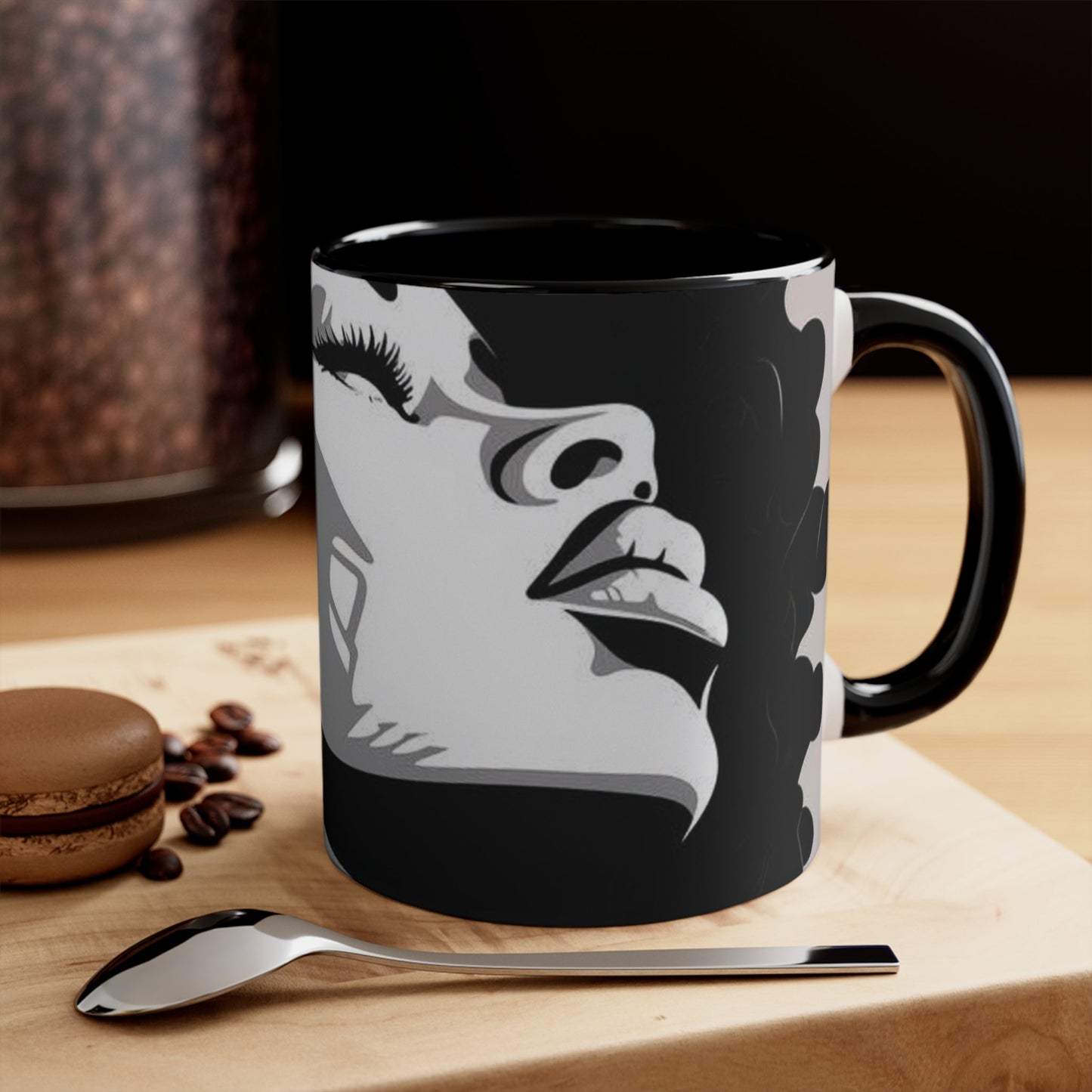 Beautiful woman coffee cup
