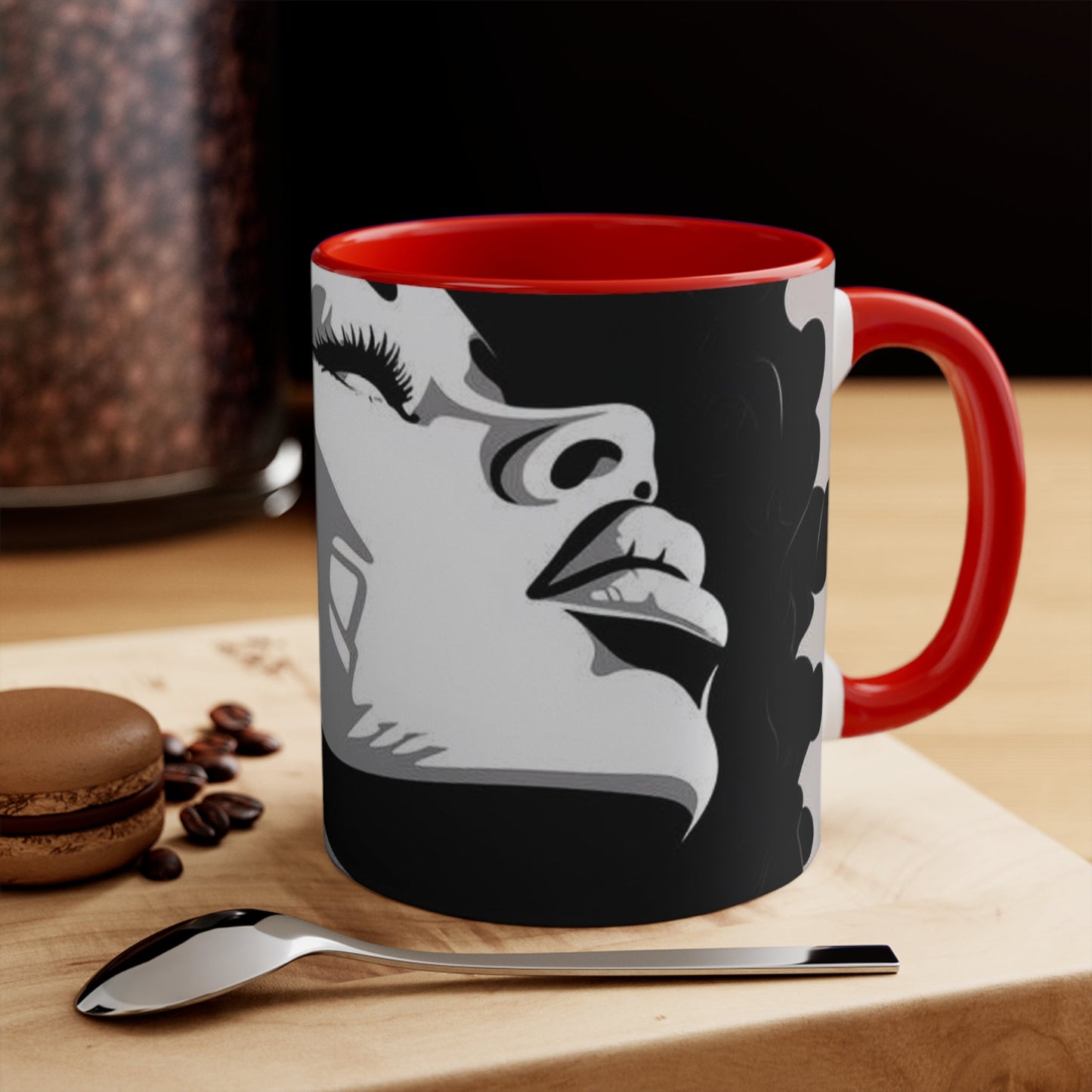 Beautiful woman coffee cup