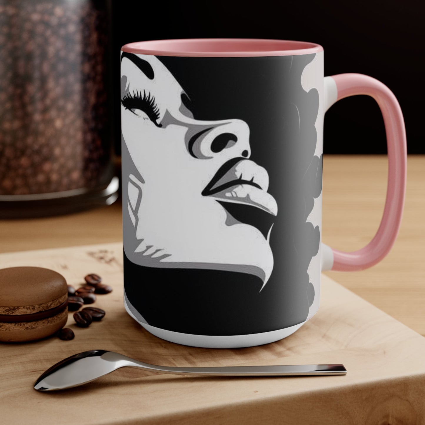 Beautiful woman coffee cup
