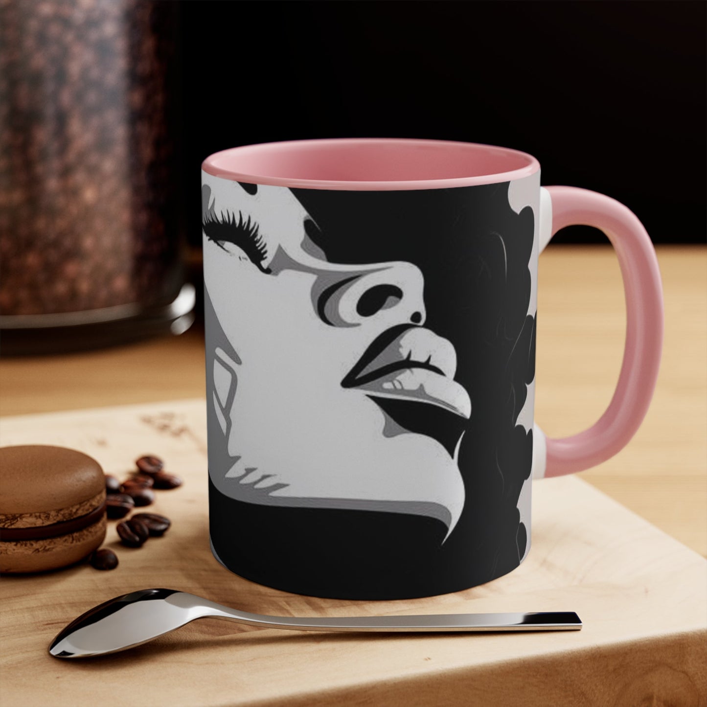 Beautiful woman coffee cup