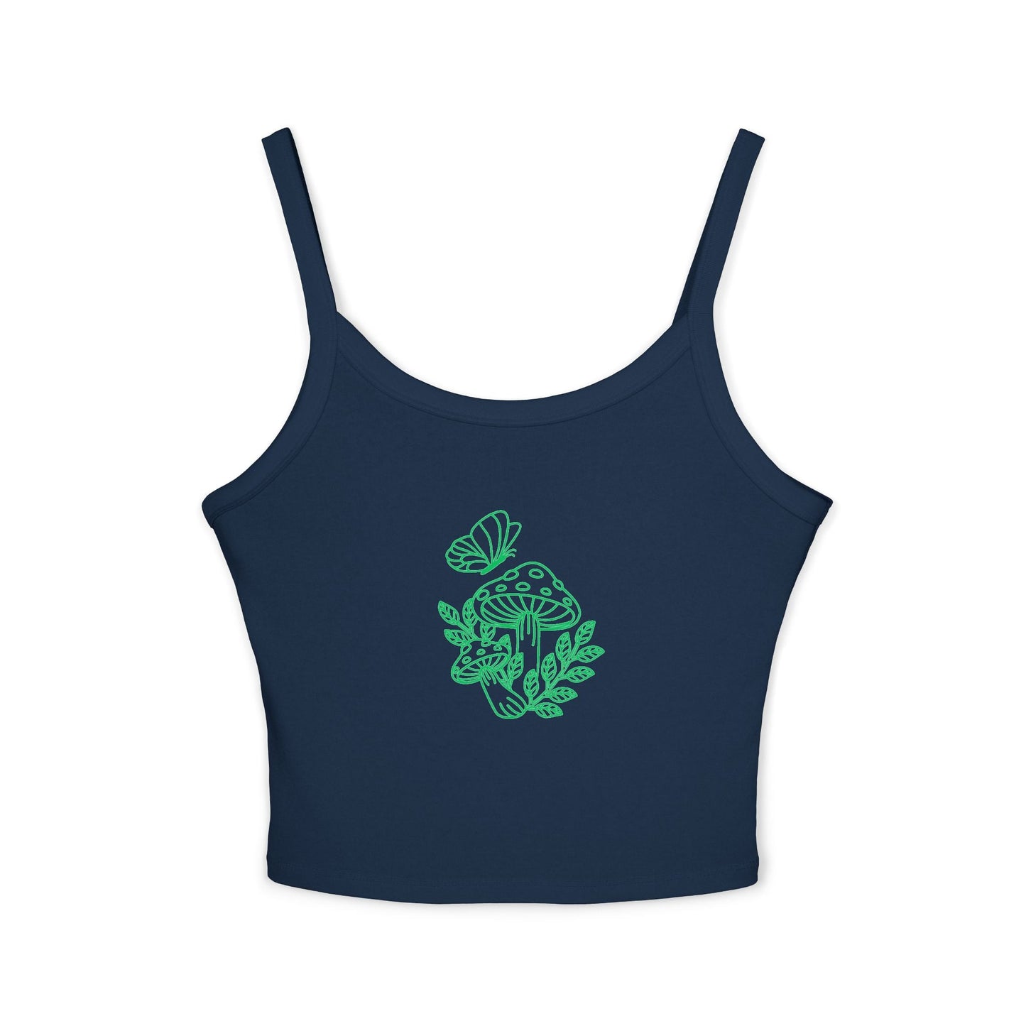 Boho Mushroom Tank Top, Plant Lover Gift, Summer Crop Top, Eco-Friendly Fashion, Festival Wear