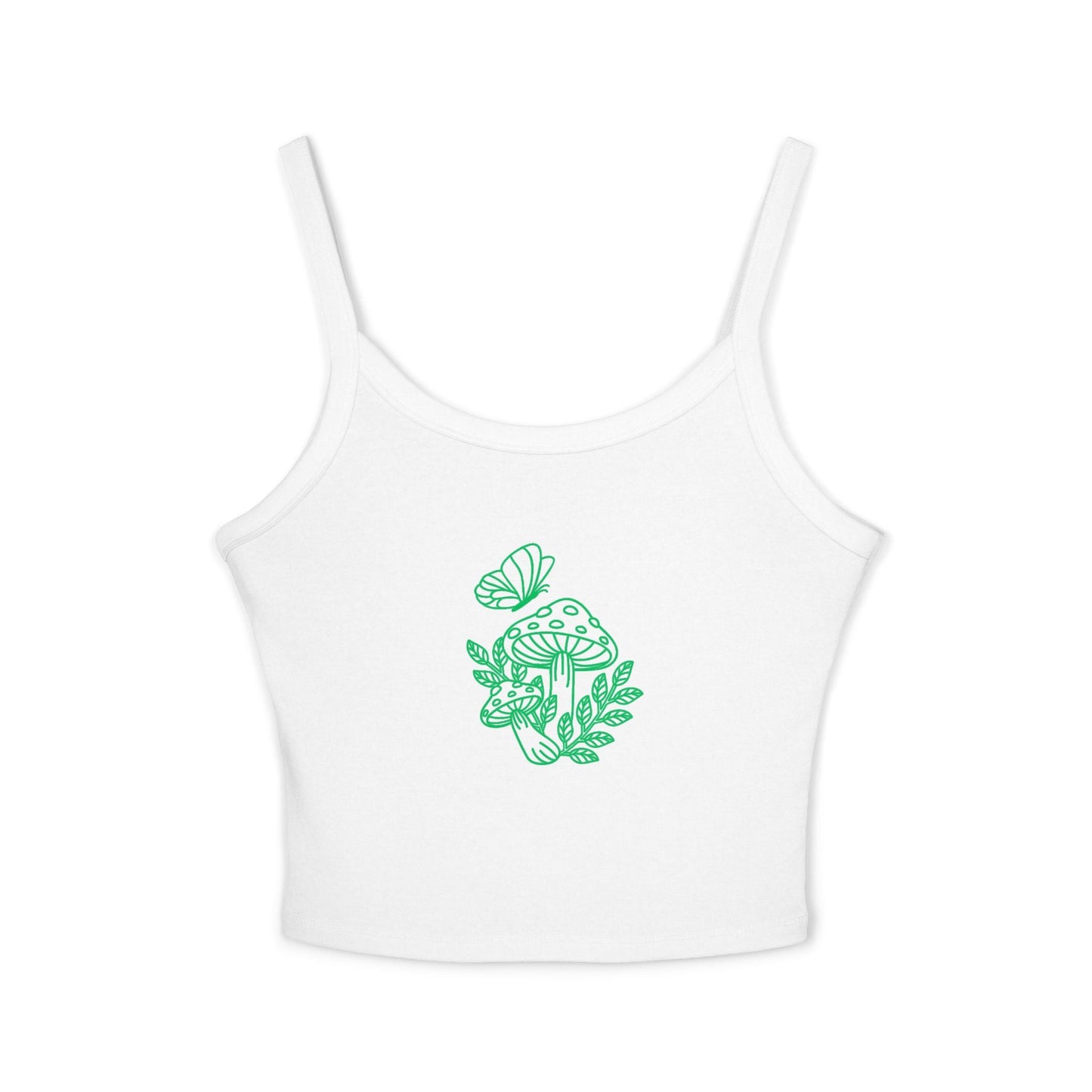 Boho Mushroom Tank Top, Plant Lover Gift, Summer Crop Top, Eco-Friendly Fashion, Festival Wear