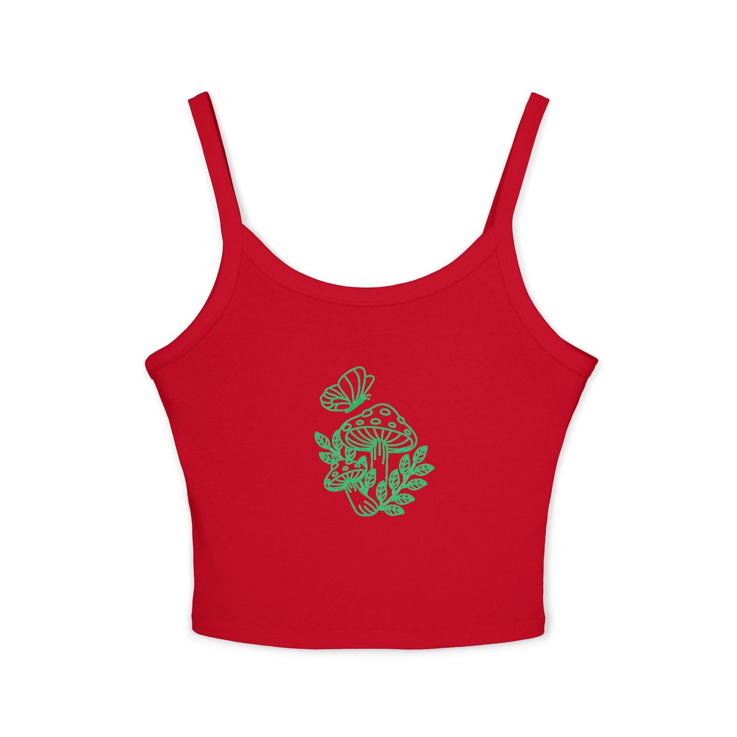 Boho Mushroom Tank Top, Plant Lover Gift, Summer Crop Top, Eco-Friendly Fashion, Festival Wear