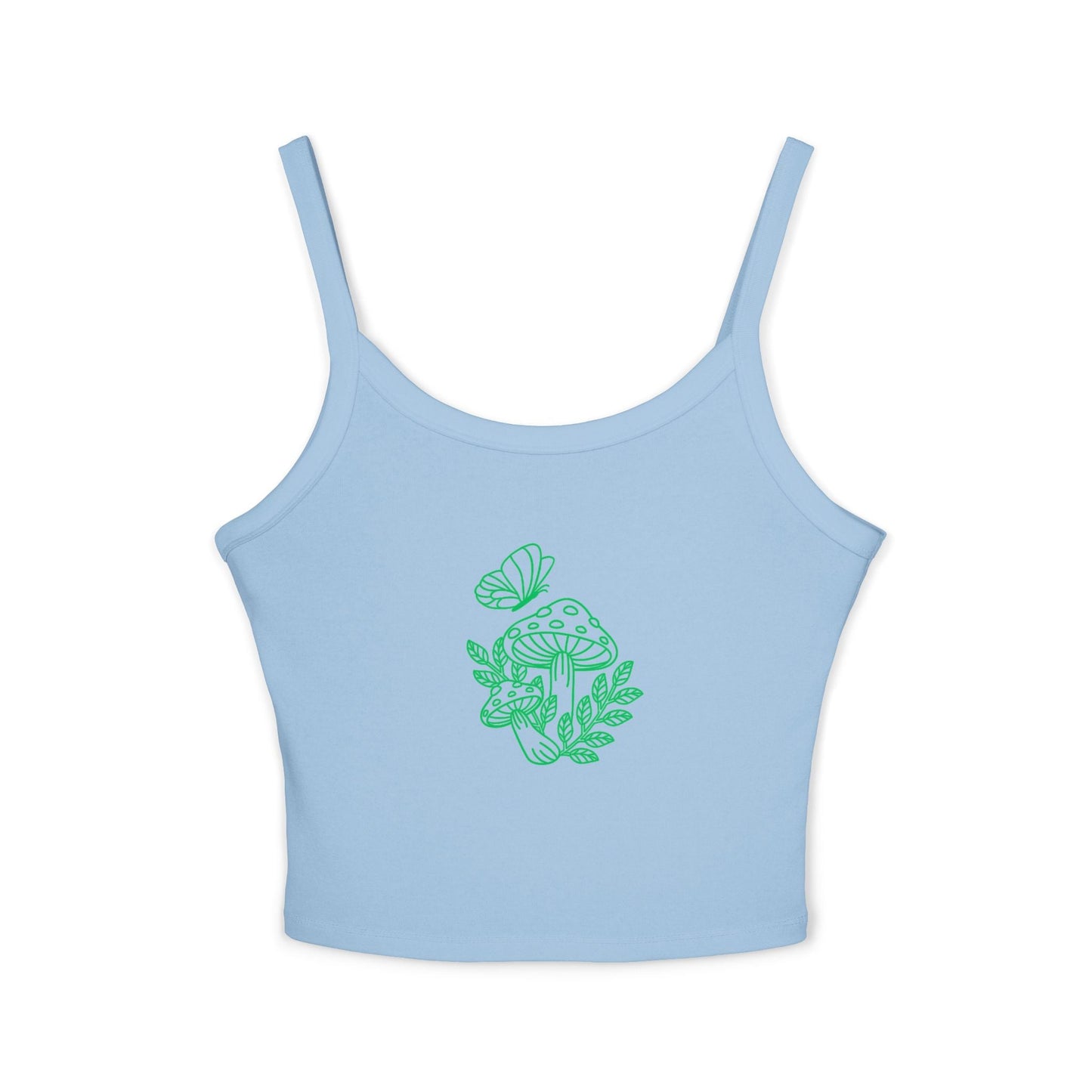 Boho Mushroom Tank Top, Plant Lover Gift, Summer Crop Top, Eco-Friendly Fashion, Festival Wear