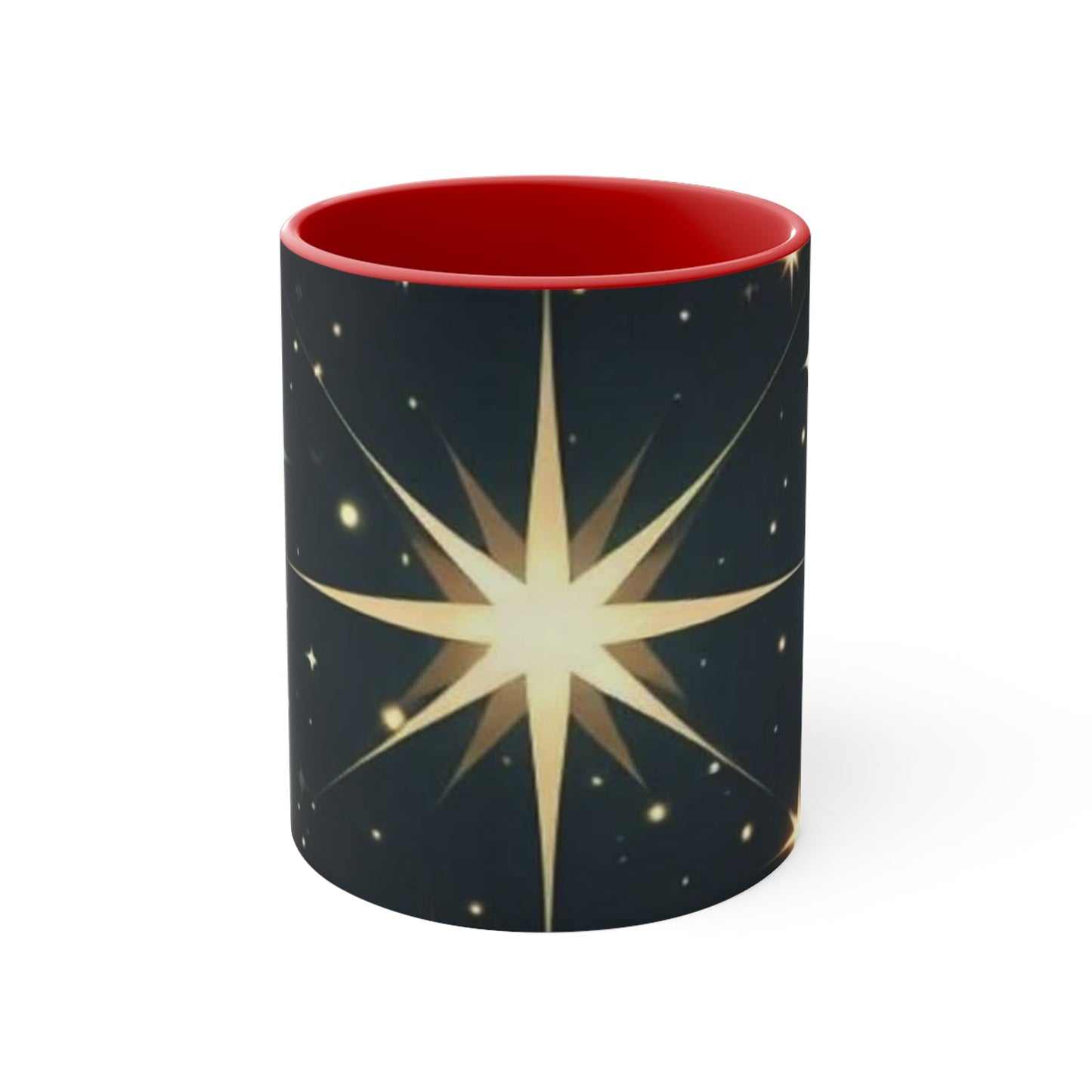 Celestial Star Accent Mug - Cosmic Coffee Cup, Stargazer Gift, Galaxy-Themed Drinkware, Perfect for Space Lovers, Birthday, Holiday