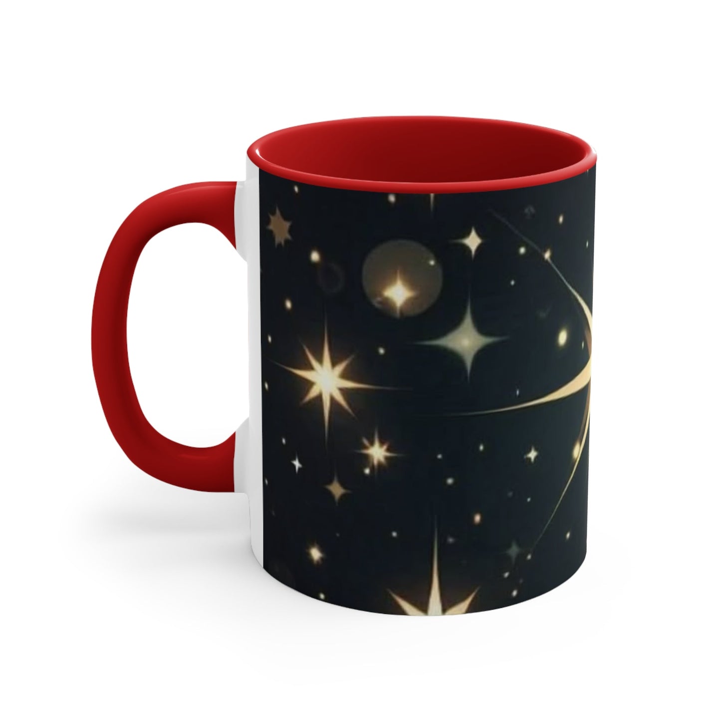 Celestial Star Accent Mug - Cosmic Coffee Cup, Stargazer Gift, Galaxy-Themed Drinkware, Perfect for Space Lovers, Birthday, Holiday