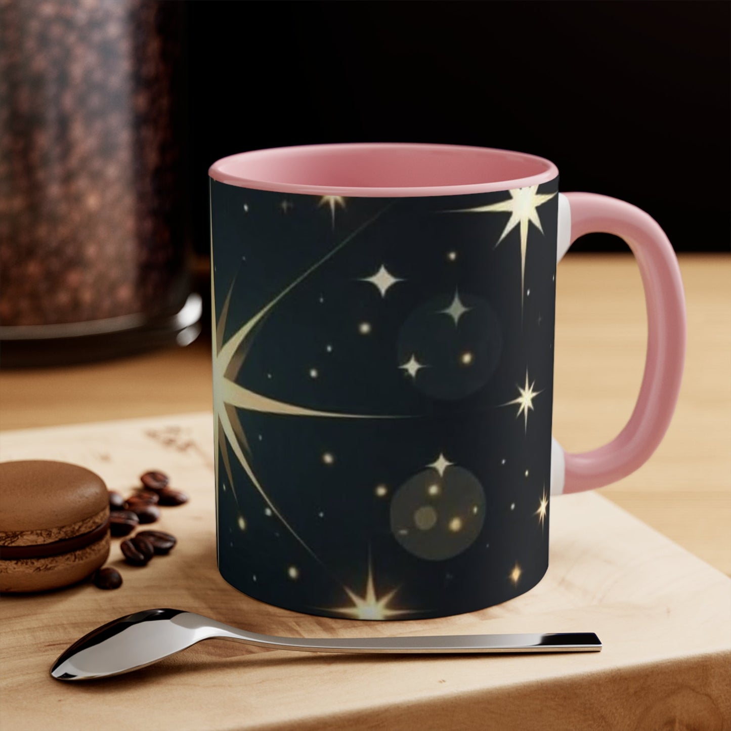 Celestial Star Accent Mug - Cosmic Coffee Cup, Stargazer Gift, Galaxy-Themed Drinkware, Perfect for Space Lovers, Birthday, Holiday