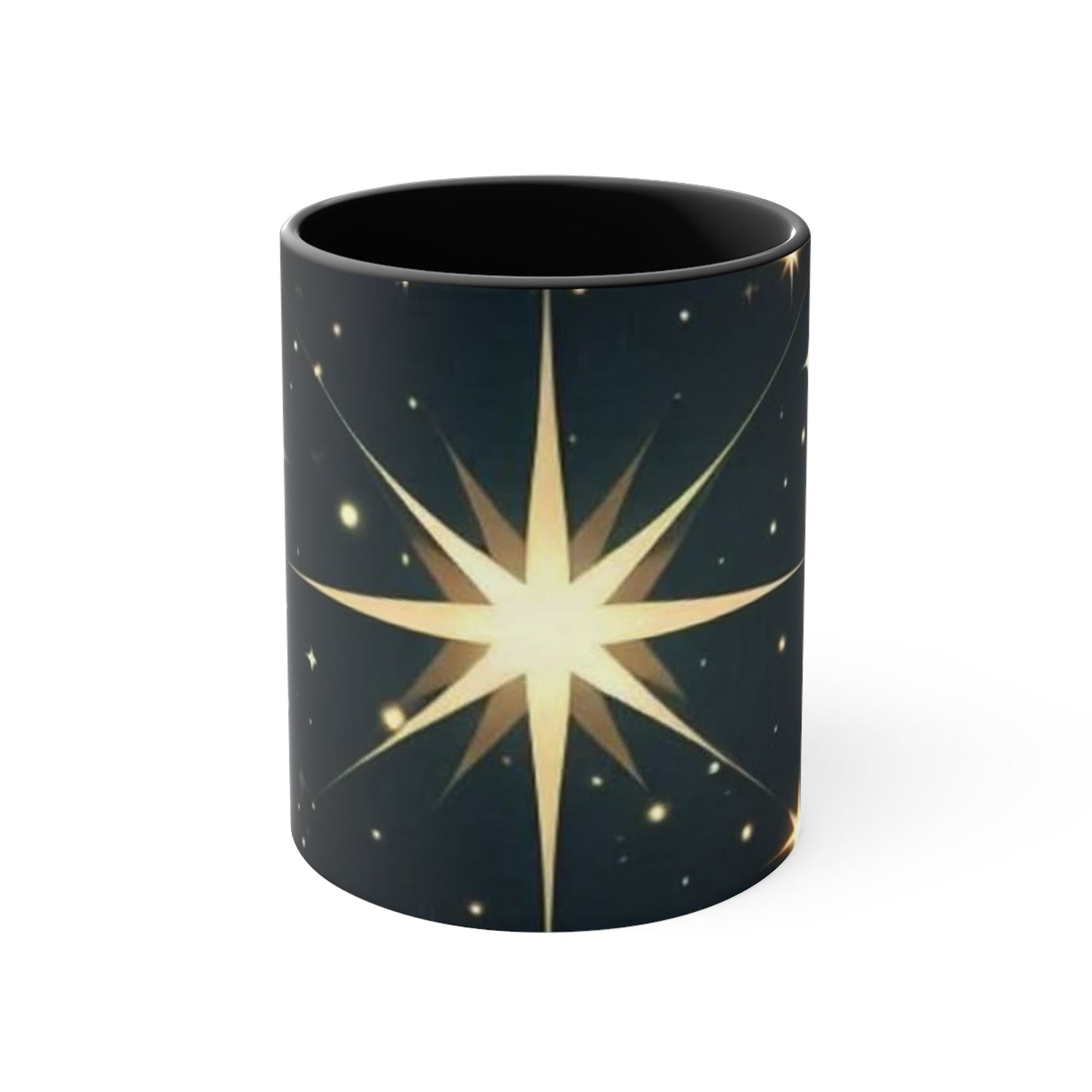 Celestial Star Accent Mug - Cosmic Coffee Cup, Stargazer Gift, Galaxy-Themed Drinkware, Perfect for Space Lovers, Birthday, Holiday
