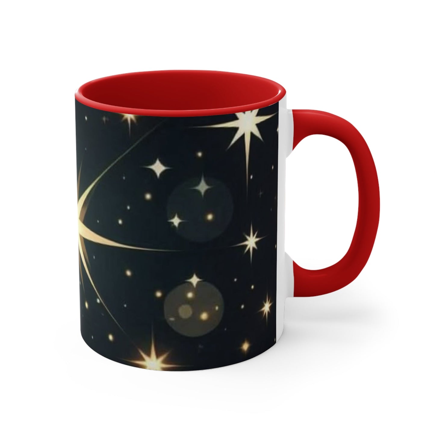 Celestial Star Accent Mug - Cosmic Coffee Cup, Stargazer Gift, Galaxy-Themed Drinkware, Perfect for Space Lovers, Birthday, Holiday