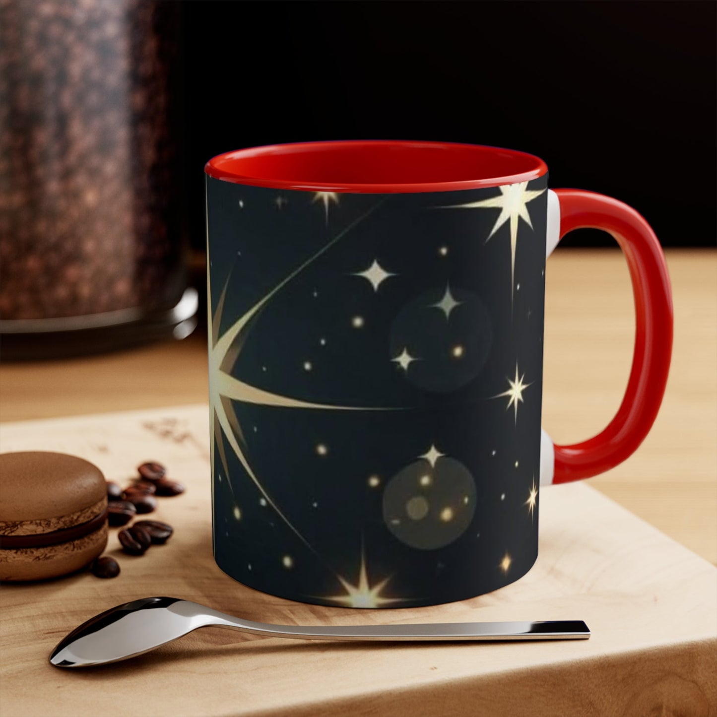 Celestial Star Accent Mug - Cosmic Coffee Cup, Stargazer Gift, Galaxy-Themed Drinkware, Perfect for Space Lovers, Birthday, Holiday