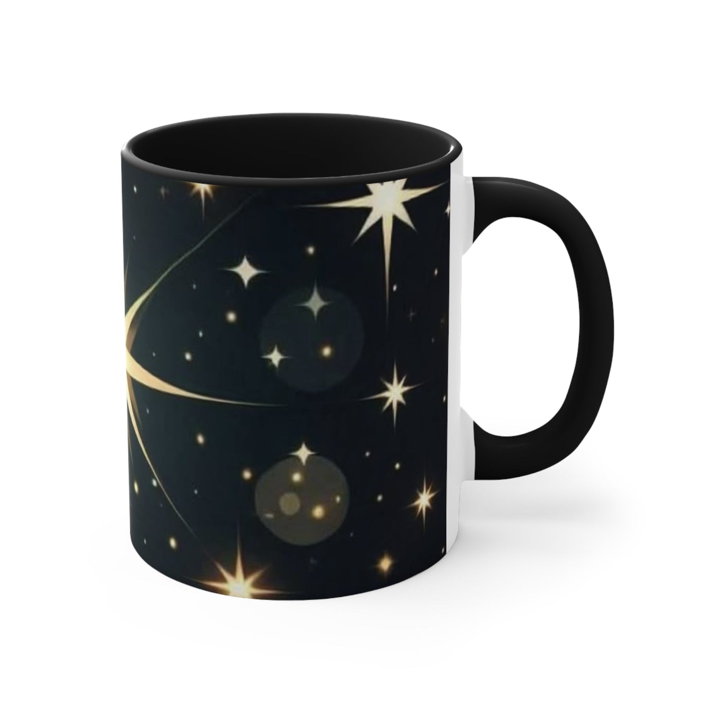 Celestial Star Accent Mug - Cosmic Coffee Cup, Stargazer Gift, Galaxy-Themed Drinkware, Perfect for Space Lovers, Birthday, Holiday