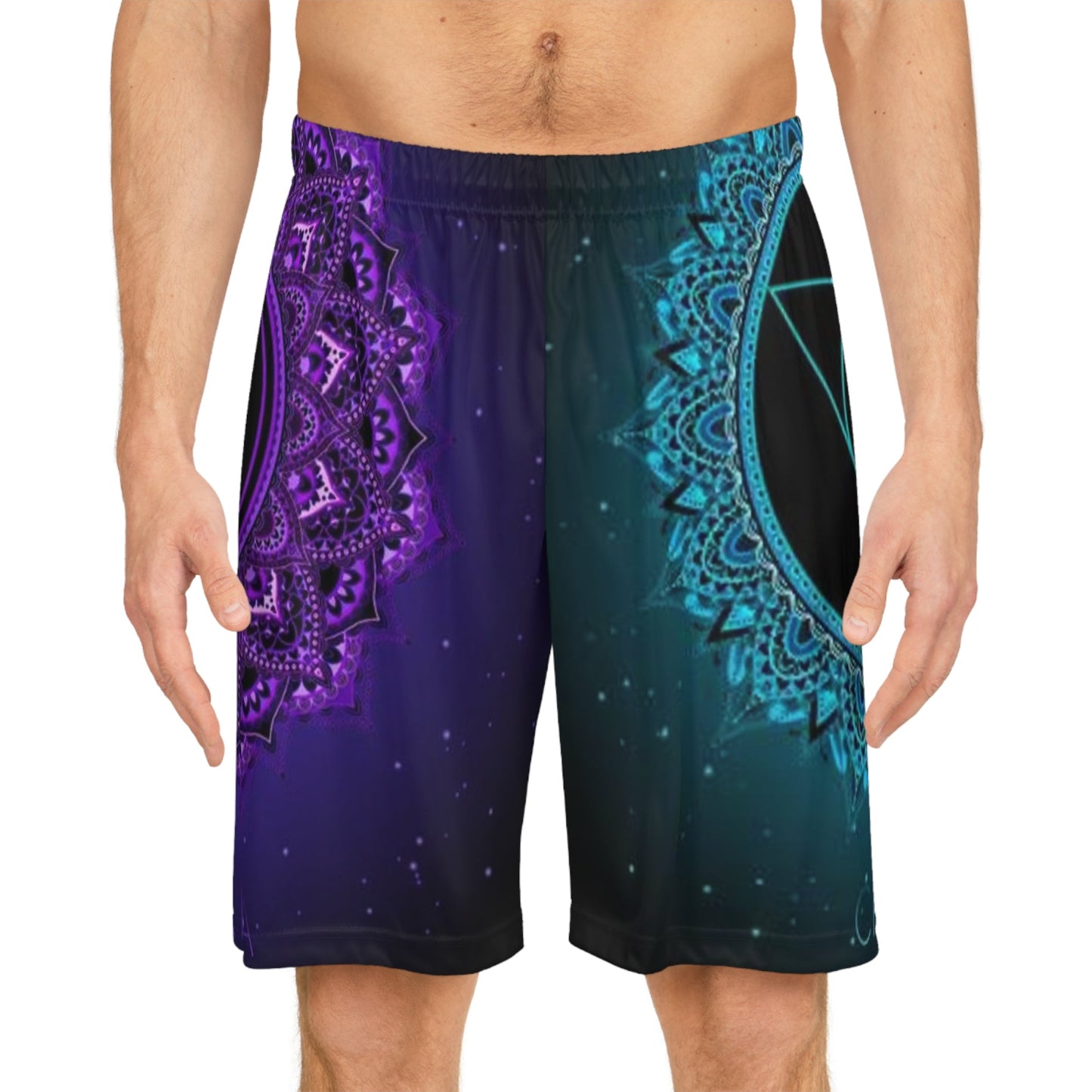 Chakra-Inspired Basketball Shorts - Vibrant Athletic Wear for Mindful Play