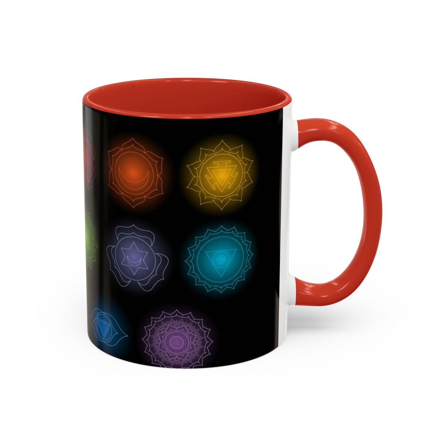 Chakras Coffee Cup, Ceramic Tea Mug, Kitchen Gift, Unique Design, 11oz, 15oz