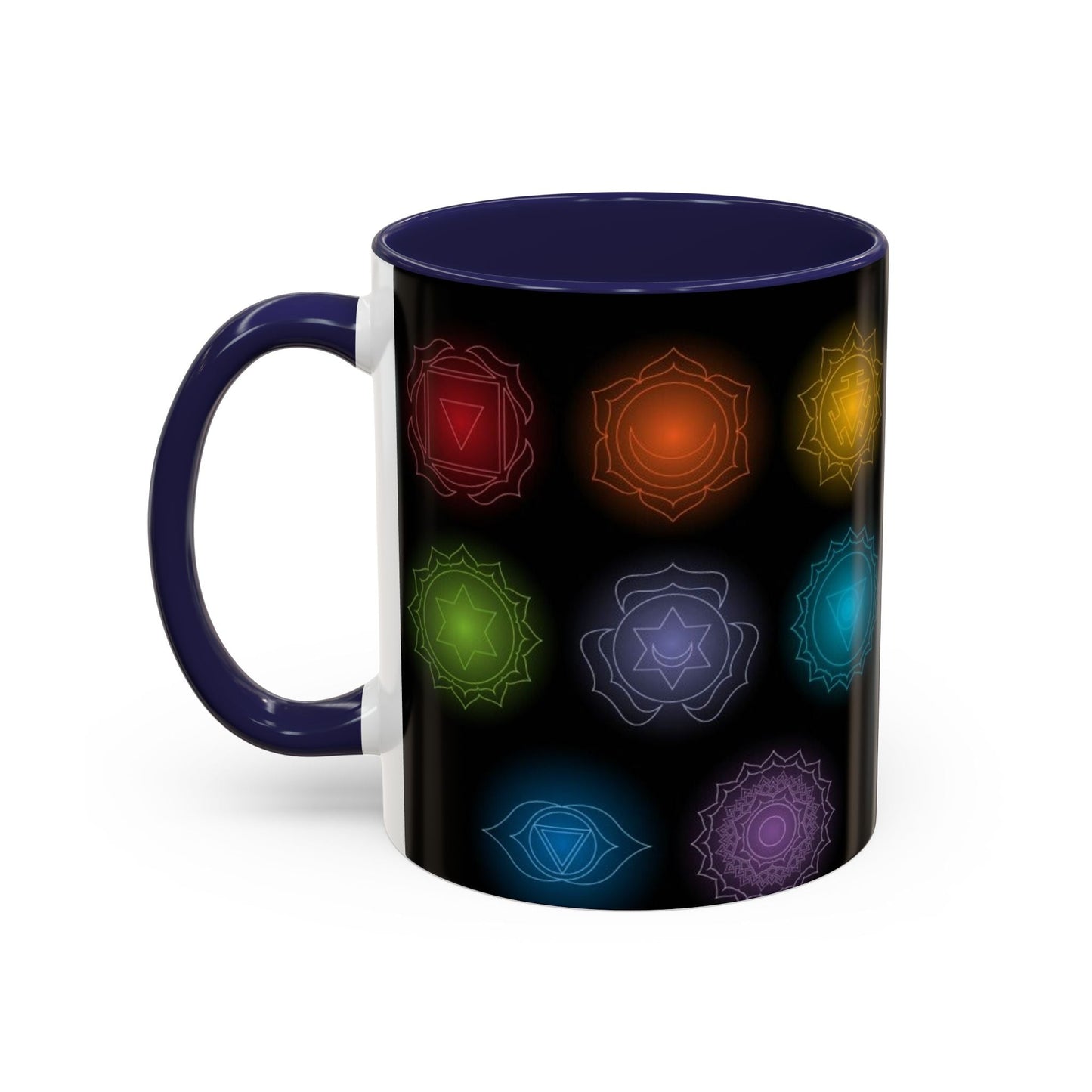 Chakras Coffee Cup, Ceramic Tea Mug, Kitchen Gift, Unique Design, 11oz, 15oz