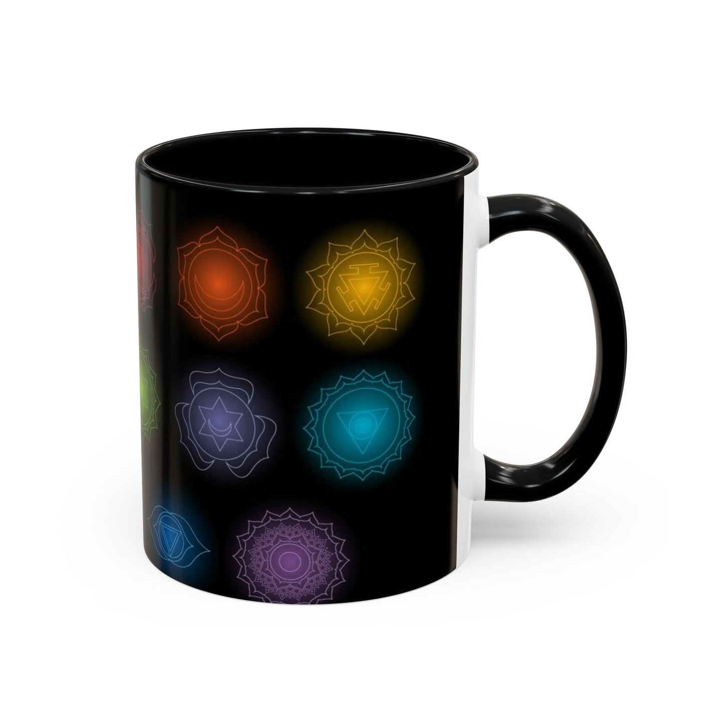 Chakras Coffee Cup, Ceramic Tea Mug, Kitchen Gift, Unique Design, 11oz, 15oz
