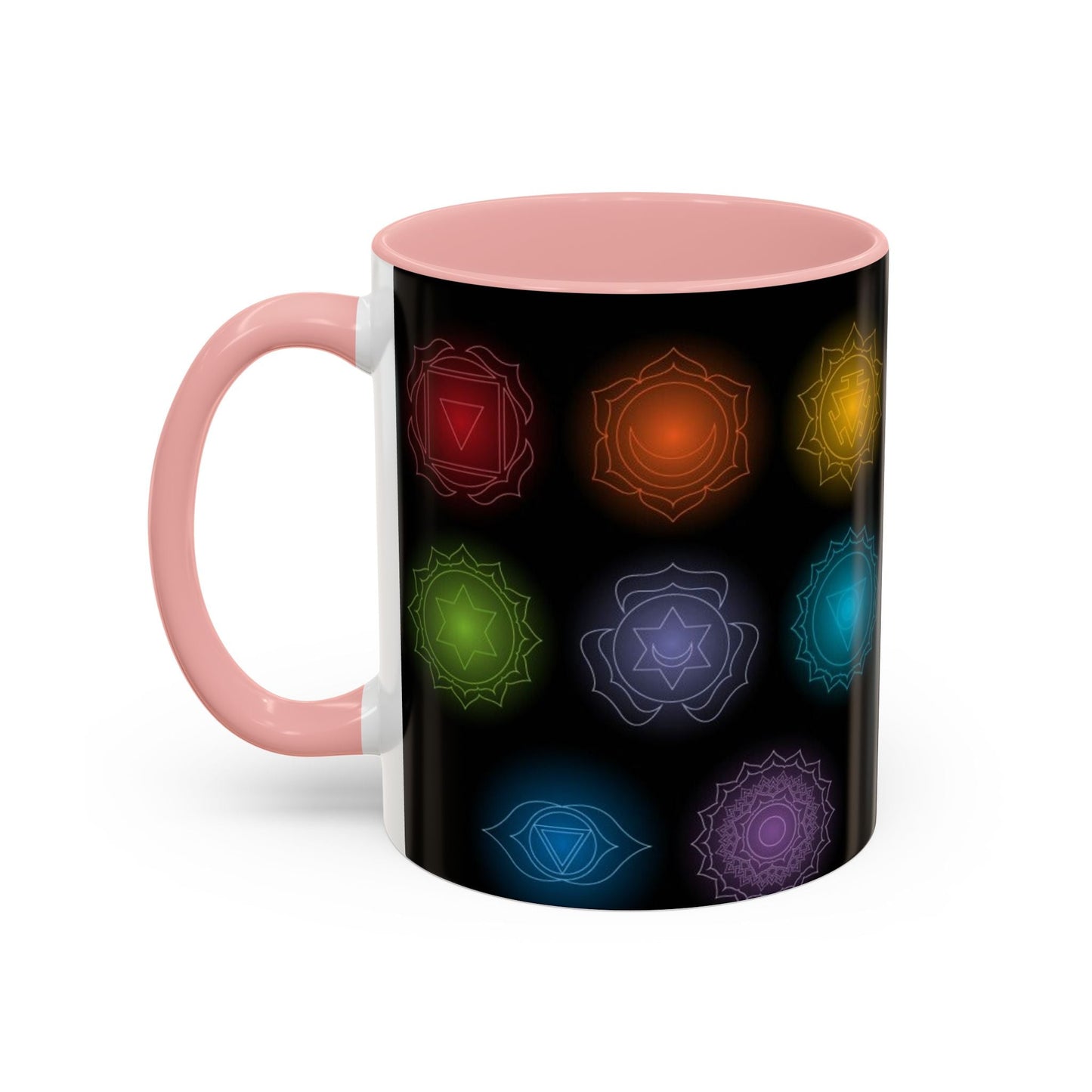 Chakras Coffee Cup, Ceramic Tea Mug, Kitchen Gift, Unique Design, 11oz, 15oz