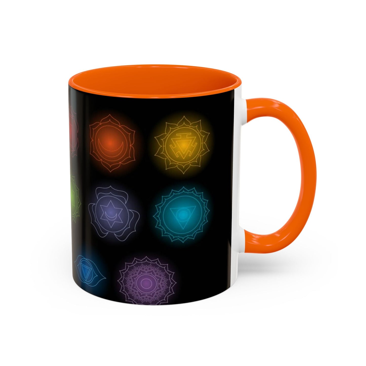 Chakras Coffee Cup, Ceramic Tea Mug, Kitchen Gift, Unique Design, 11oz, 15oz