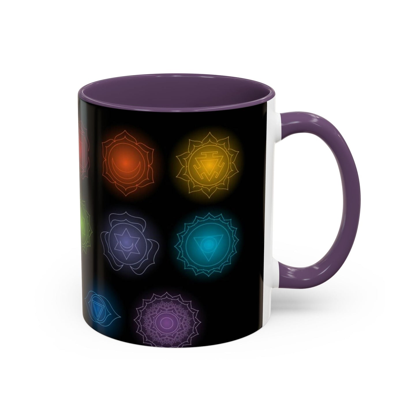 Chakras Coffee Cup, Ceramic Tea Mug, Kitchen Gift, Unique Design, 11oz, 15oz