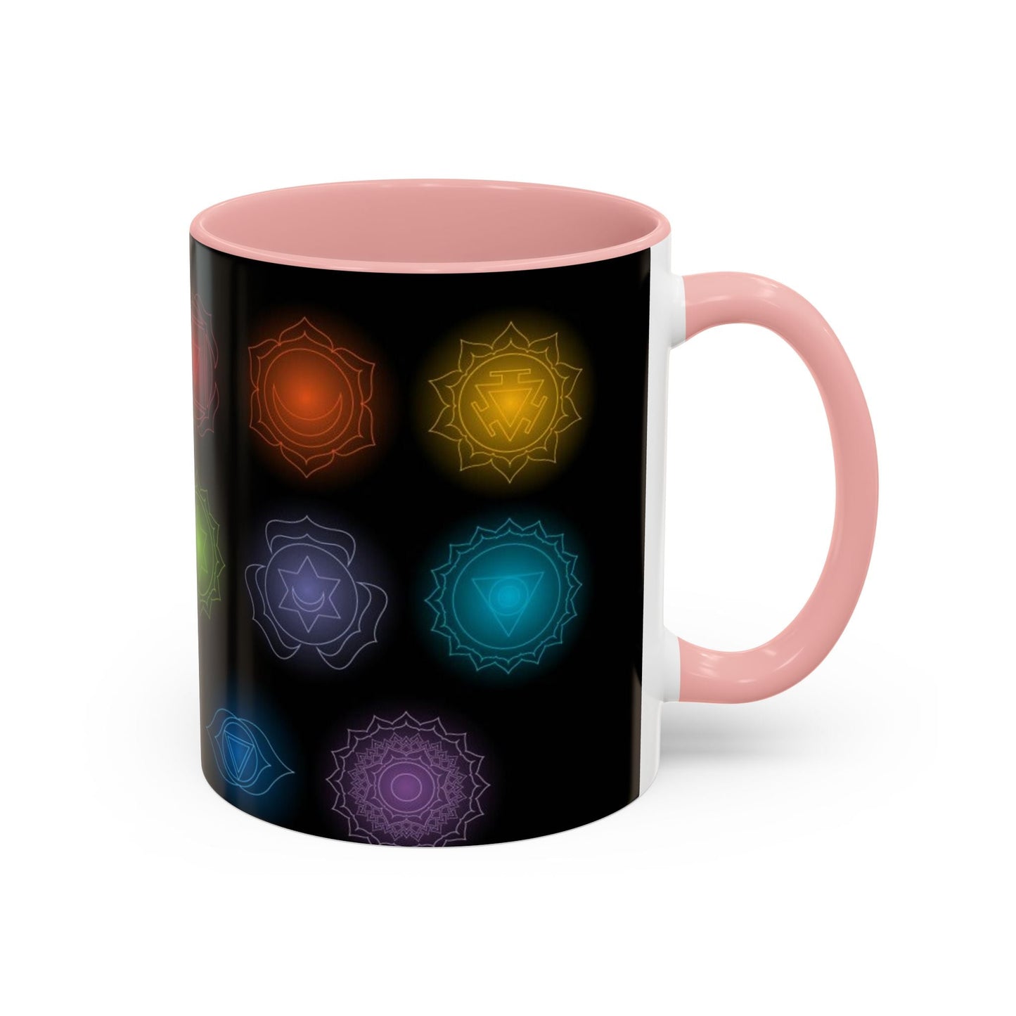 Chakras Coffee Cup, Ceramic Tea Mug, Kitchen Gift, Unique Design, 11oz, 15oz