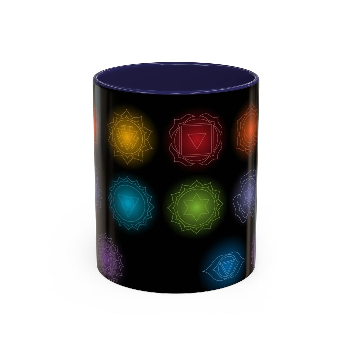 Chakras Coffee Cup, Ceramic Tea Mug, Kitchen Gift, Unique Design, 11oz, 15oz