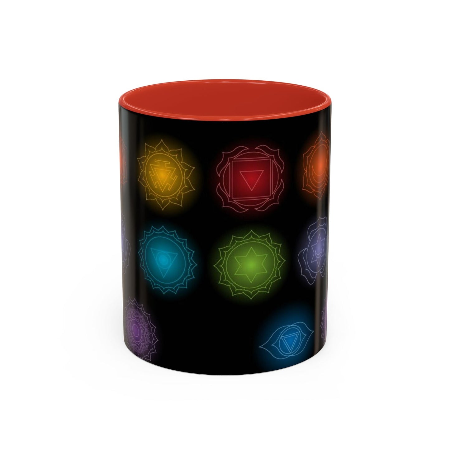 Chakras Coffee Cup, Ceramic Tea Mug, Kitchen Gift, Unique Design, 11oz, 15oz