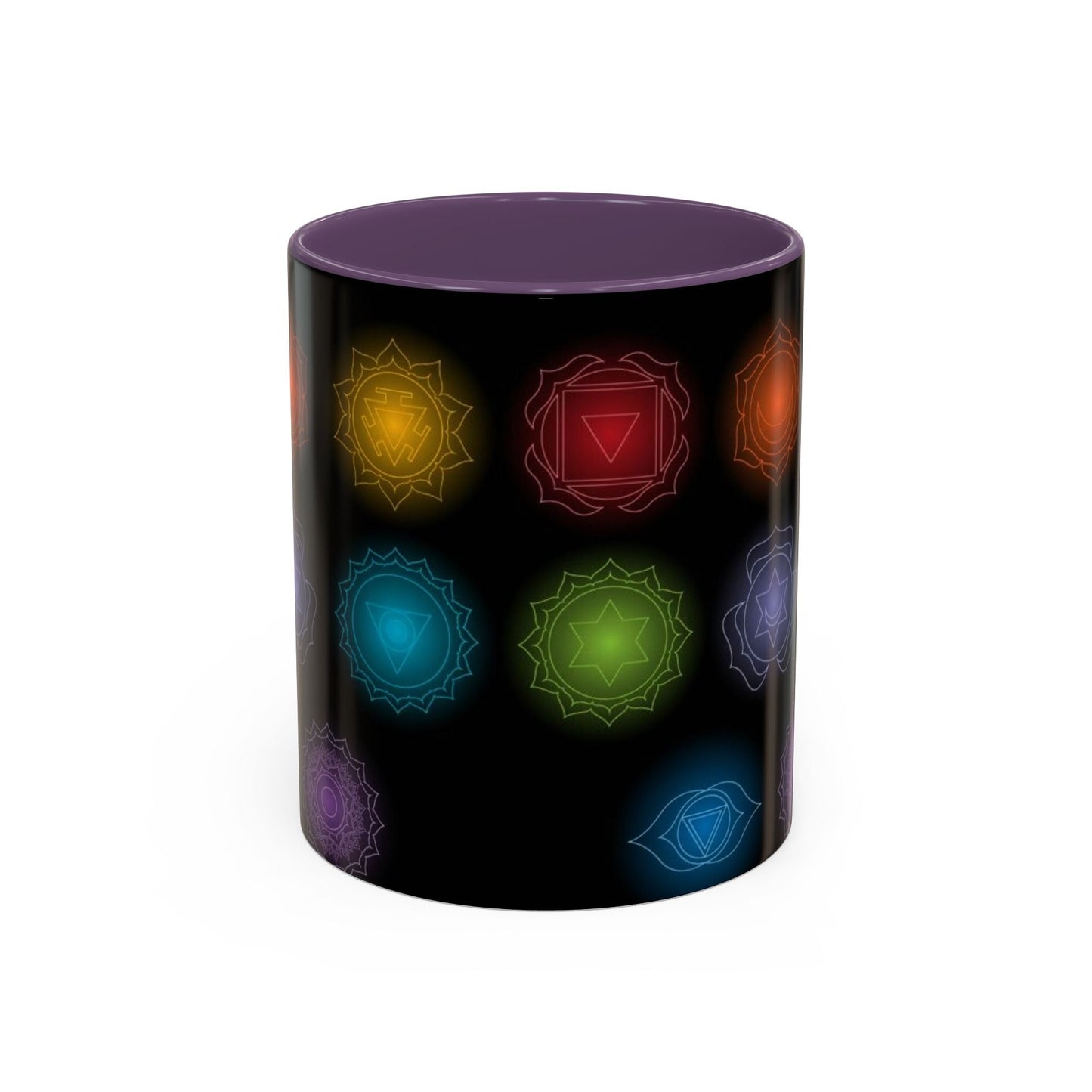 Chakras Coffee Cup, Ceramic Tea Mug, Kitchen Gift, Unique Design, 11oz, 15oz