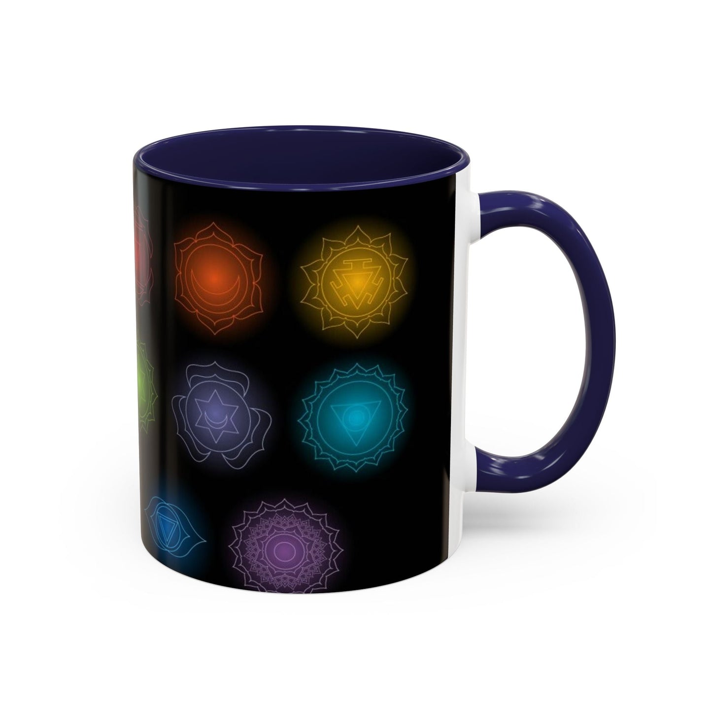 Chakras Coffee Cup, Ceramic Tea Mug, Kitchen Gift, Unique Design, 11oz, 15oz