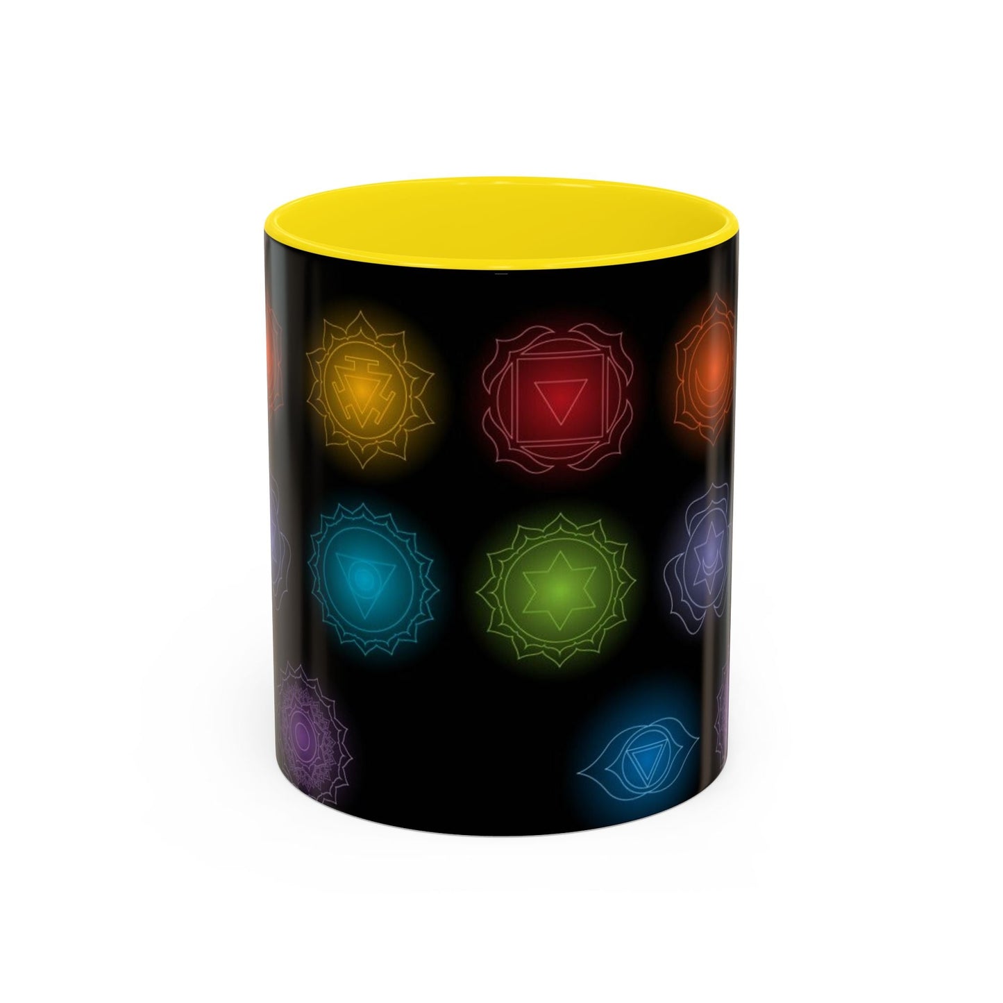 Chakras Coffee Cup, Ceramic Tea Mug, Kitchen Gift, Unique Design, 11oz, 15oz