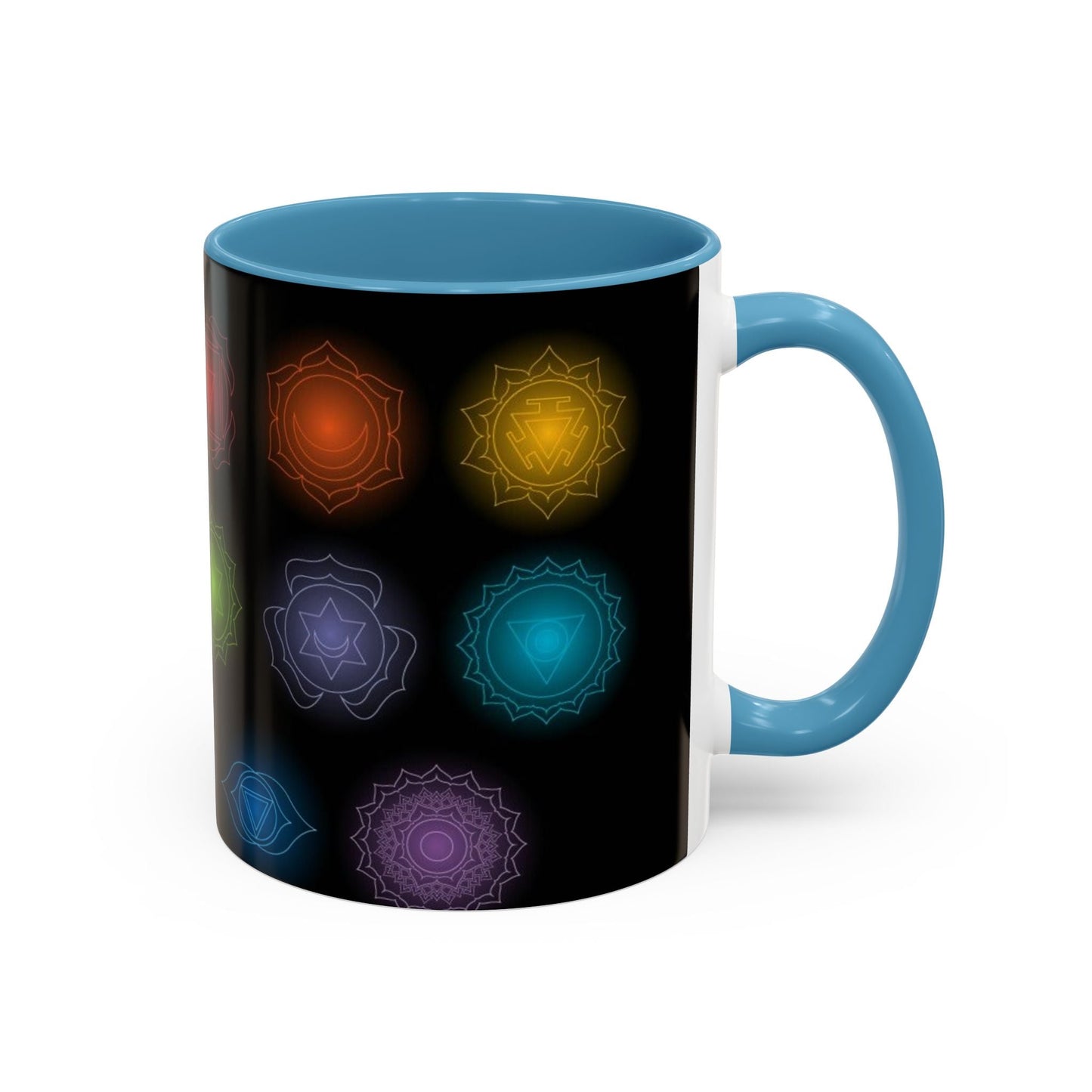 Chakras Coffee Cup, Ceramic Tea Mug, Kitchen Gift, Unique Design, 11oz, 15oz