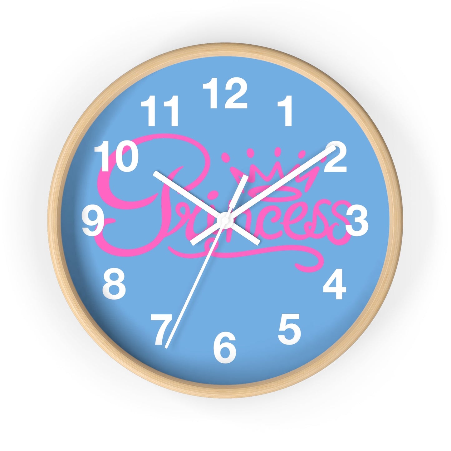 Charming Princess Wall Clock - Kids Room Decor, Gift for Little Girls, Pink Crown Design, Playful Nursery Accessory, Bedroom Wall Art
