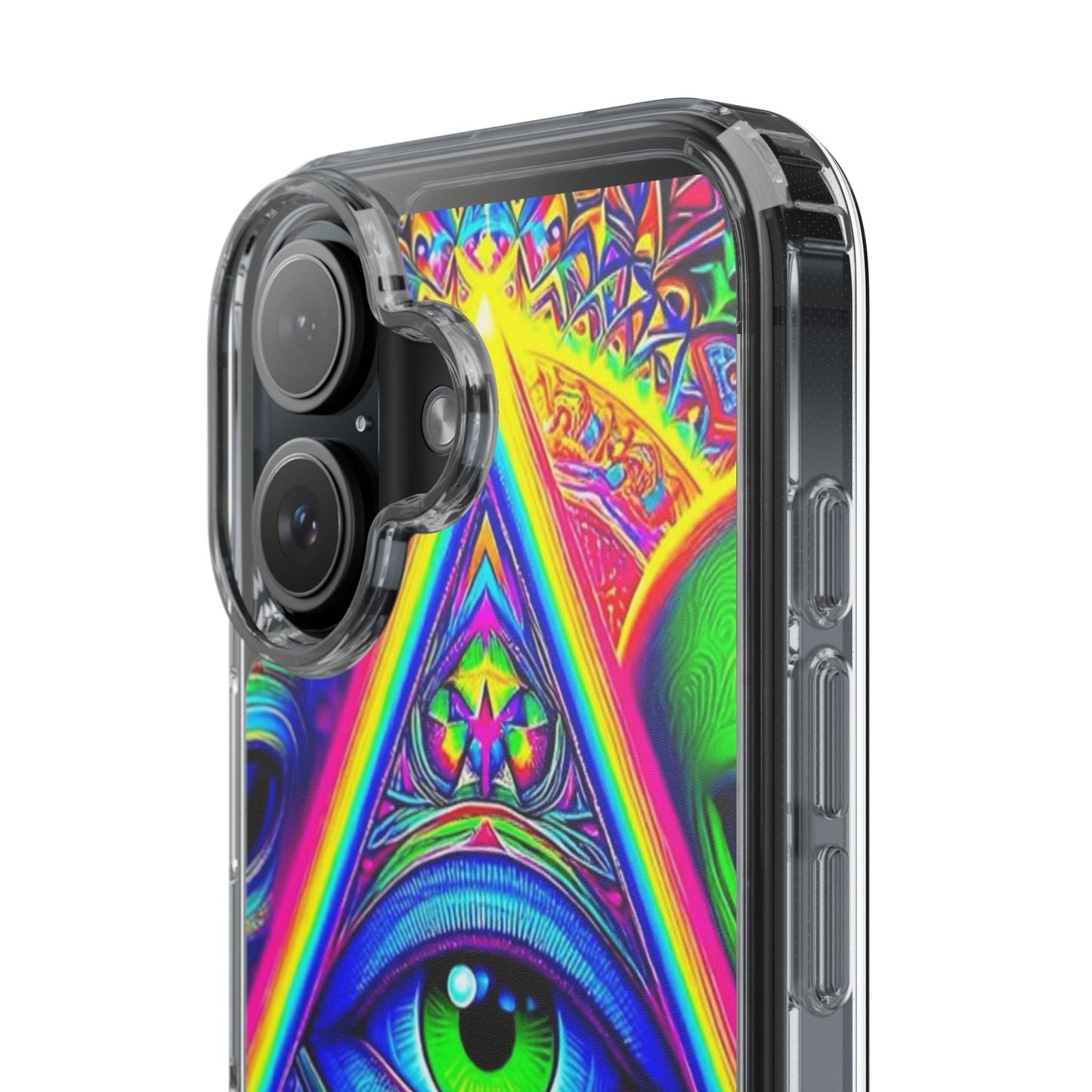 Colorful Alien Eye Phone Case, Psychedelic Clear Case, Gift for Art Lovers, Boho Phone Cover, Festival Accessory, Unique Mobile Case