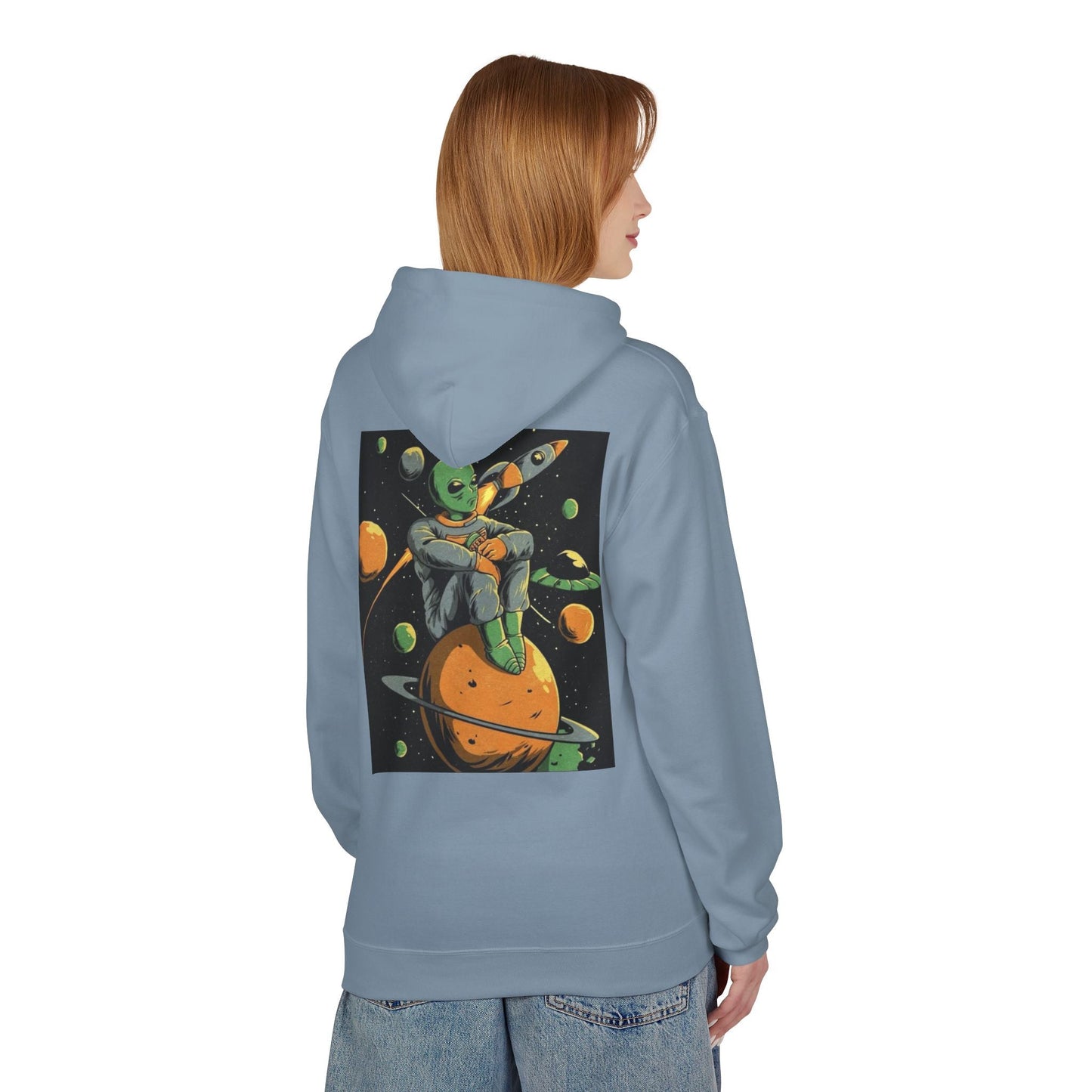 Cosmic Alien Graphic Hoodie - Unisex Midweight Fleece