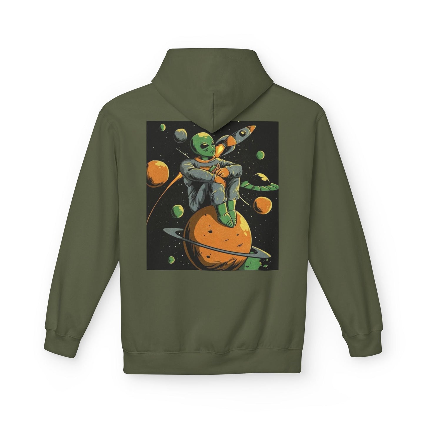 Cosmic Alien Graphic Hoodie - Unisex Midweight Fleece