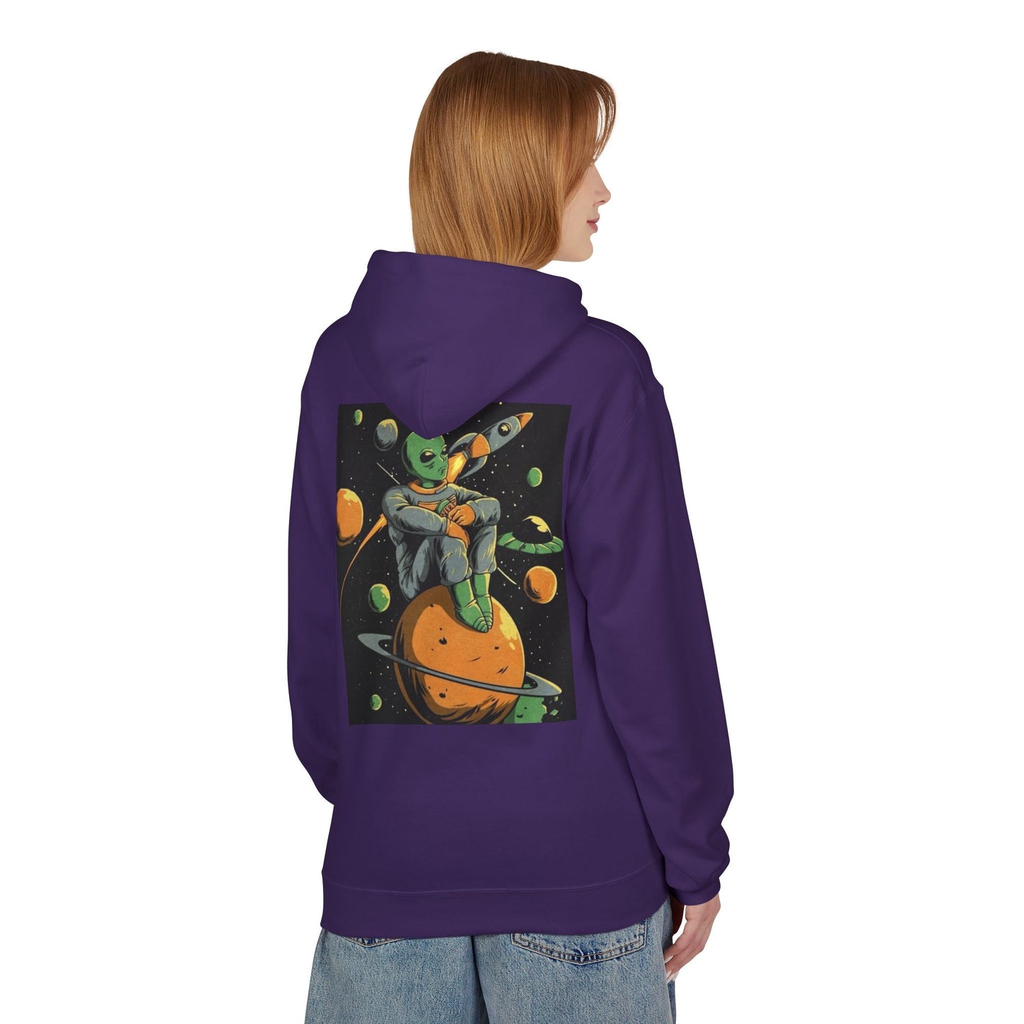Cosmic Alien Graphic Hoodie - Unisex Midweight Fleece