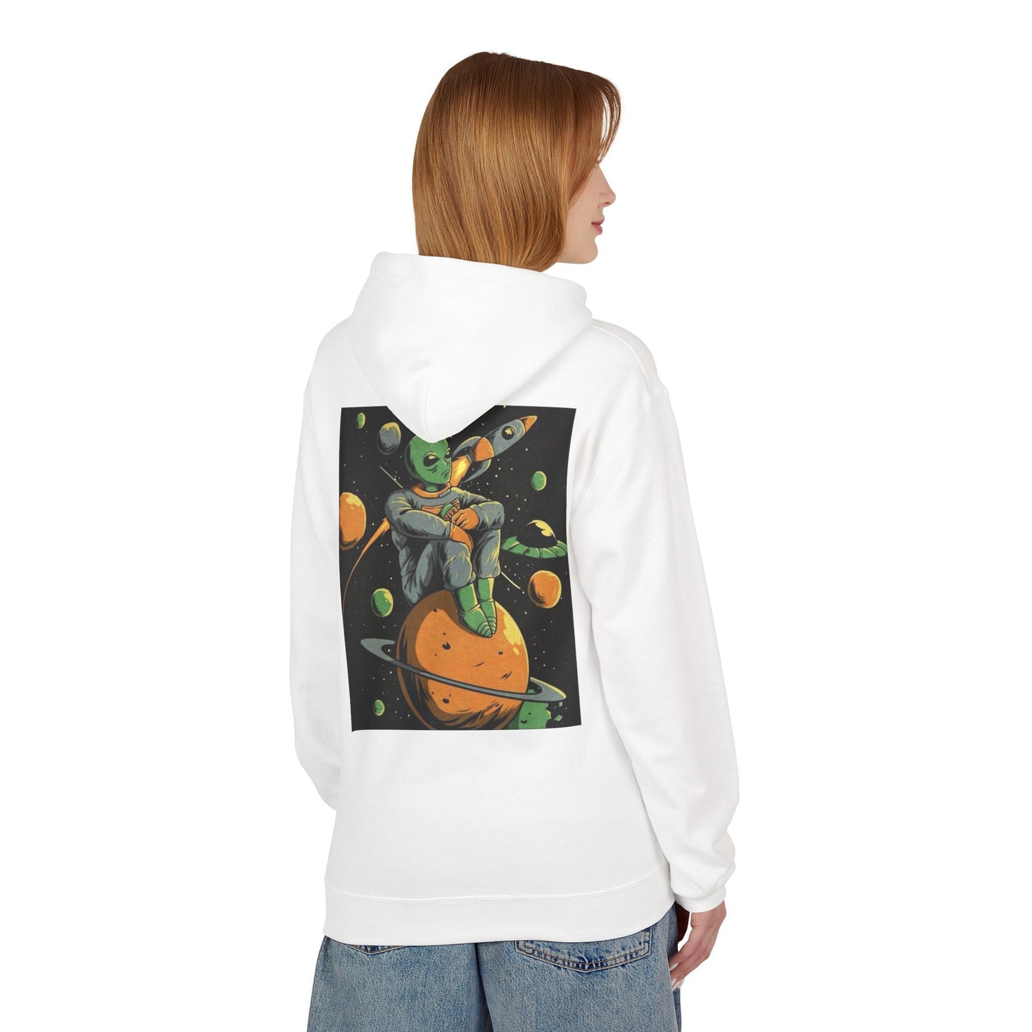 Cosmic Alien Graphic Hoodie - Unisex Midweight Fleece