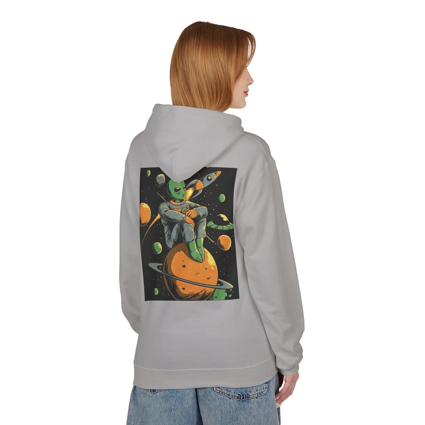 Cosmic Alien Graphic Hoodie - Unisex Midweight Fleece