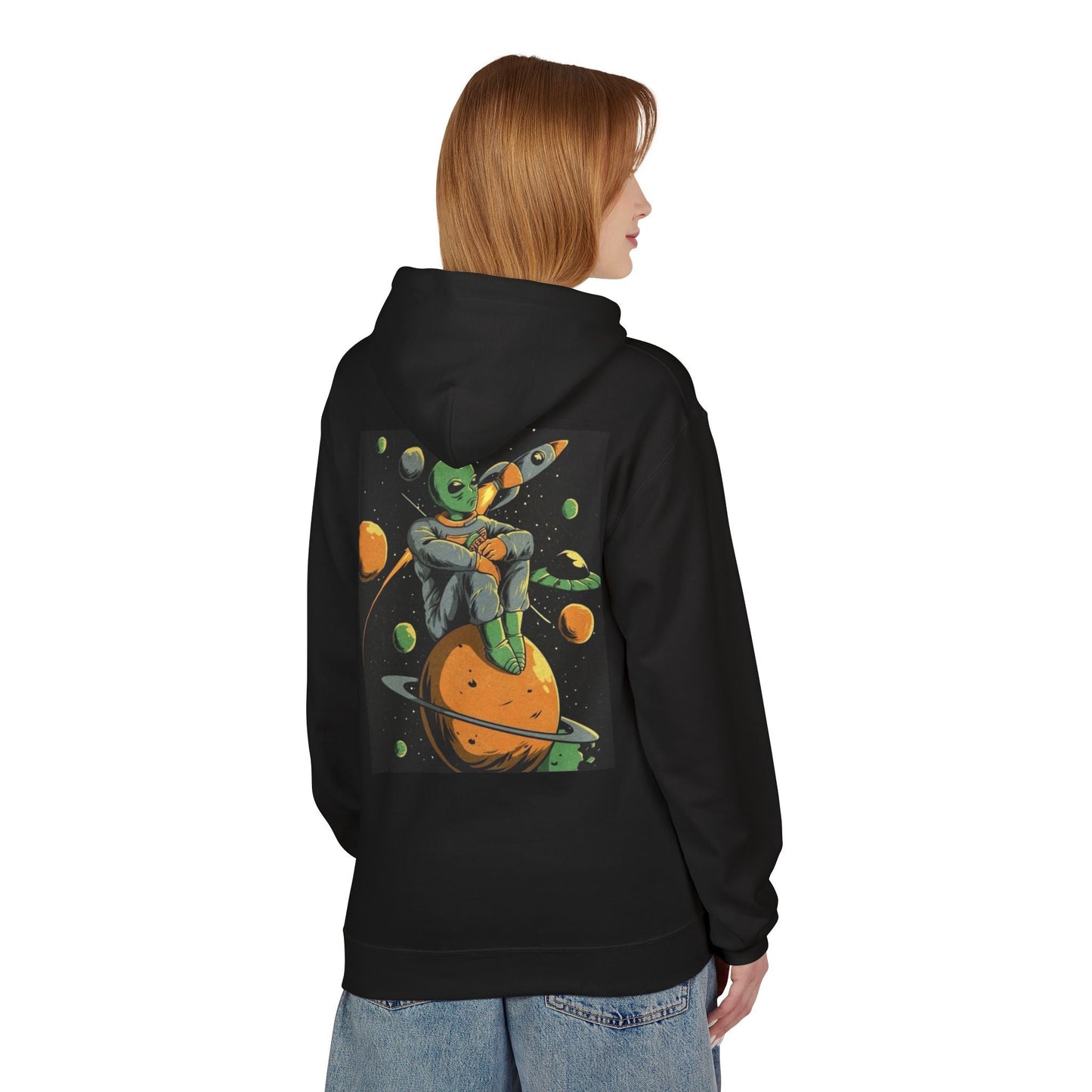 Cosmic Alien Graphic Hoodie - Unisex Midweight Fleece