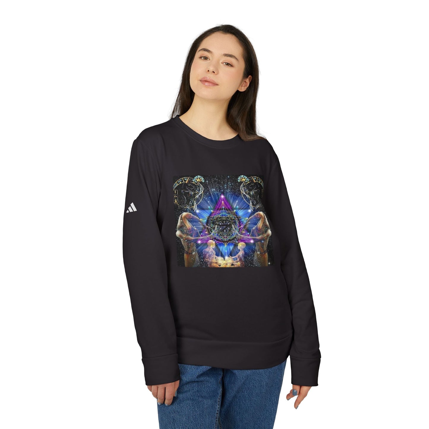 Cosmic Art Unisex Sweatshirt, Trendy Fleece Crewneck for Astral Vibes, Perfect for Gifts, Streetwear, Casual Style, Unisex Apparel