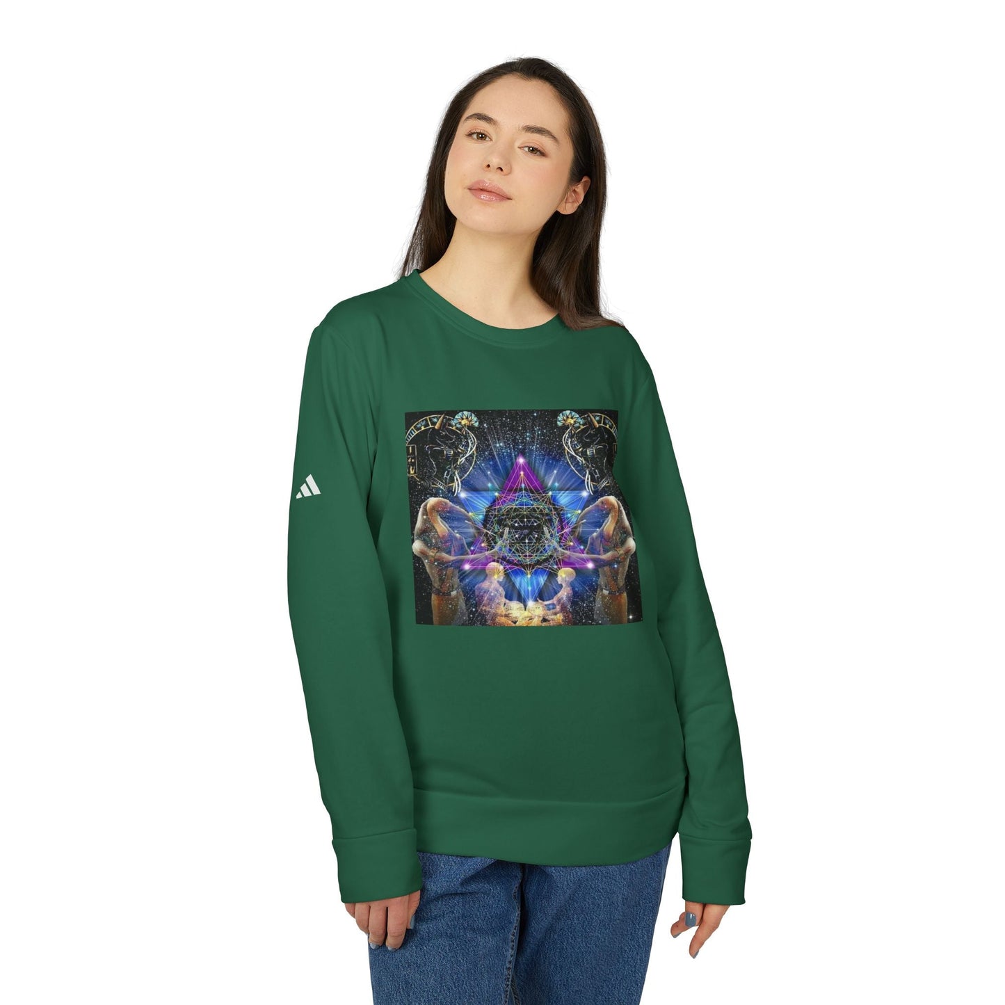 Cosmic Art Unisex Sweatshirt, Trendy Fleece Crewneck for Astral Vibes, Perfect for Gifts, Streetwear, Casual Style, Unisex Apparel