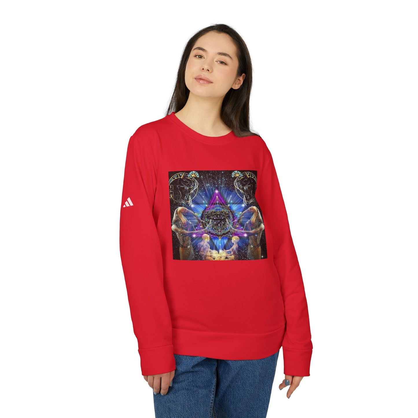 Cosmic Art Unisex Sweatshirt, Trendy Fleece Crewneck for Astral Vibes, Perfect for Gifts, Streetwear, Casual Style, Unisex Apparel