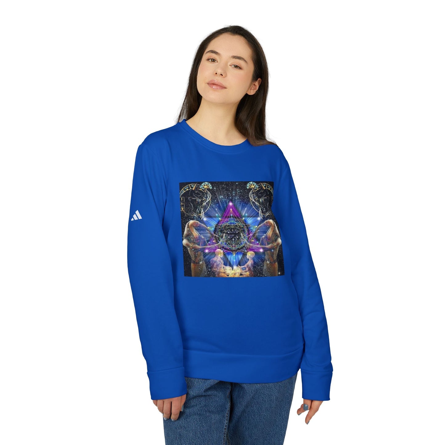 Cosmic Art Unisex Sweatshirt, Trendy Fleece Crewneck for Astral Vibes, Perfect for Gifts, Streetwear, Casual Style, Unisex Apparel