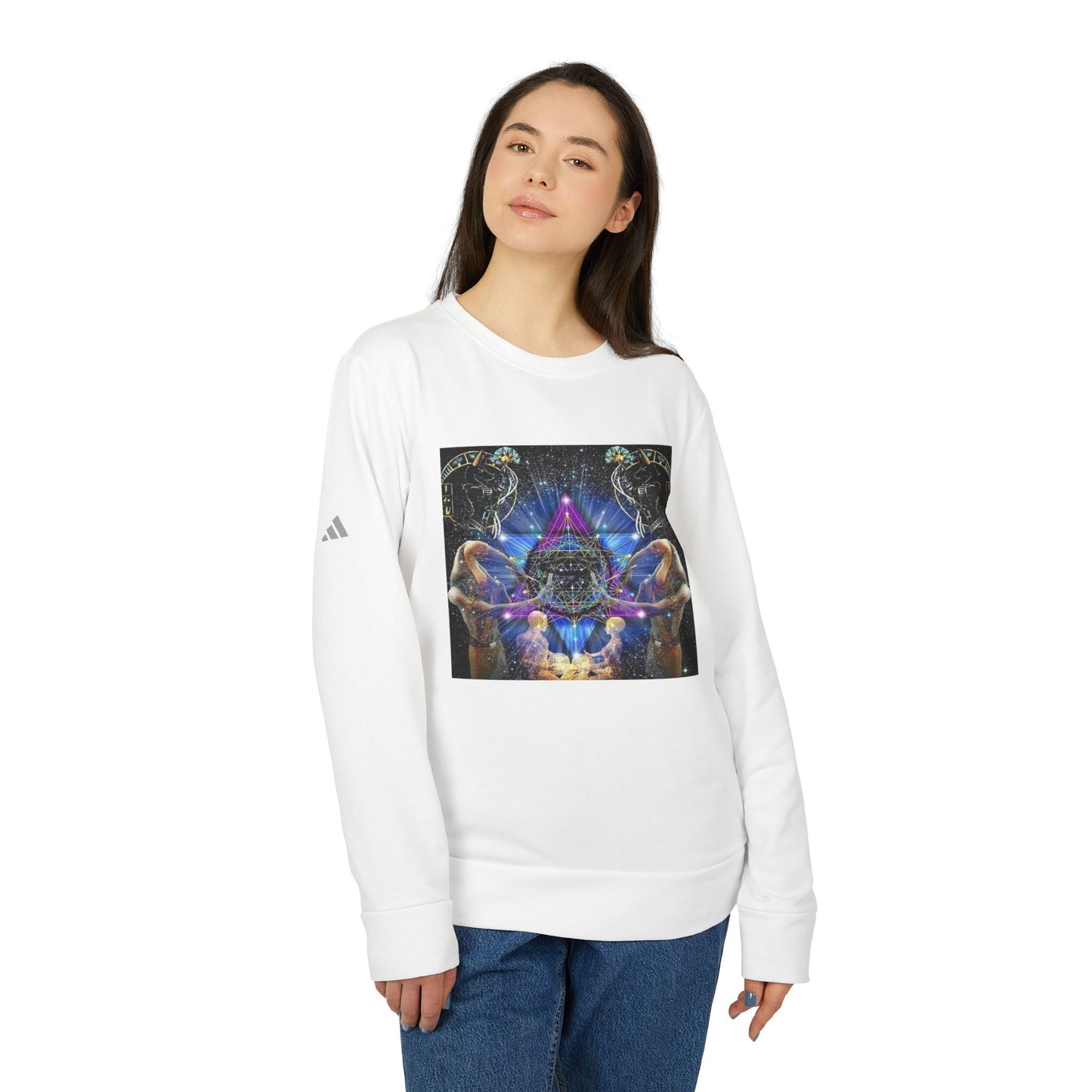 Cosmic Art Unisex Sweatshirt, Trendy Fleece Crewneck for Astral Vibes, Perfect for Gifts, Streetwear, Casual Style, Unisex Apparel