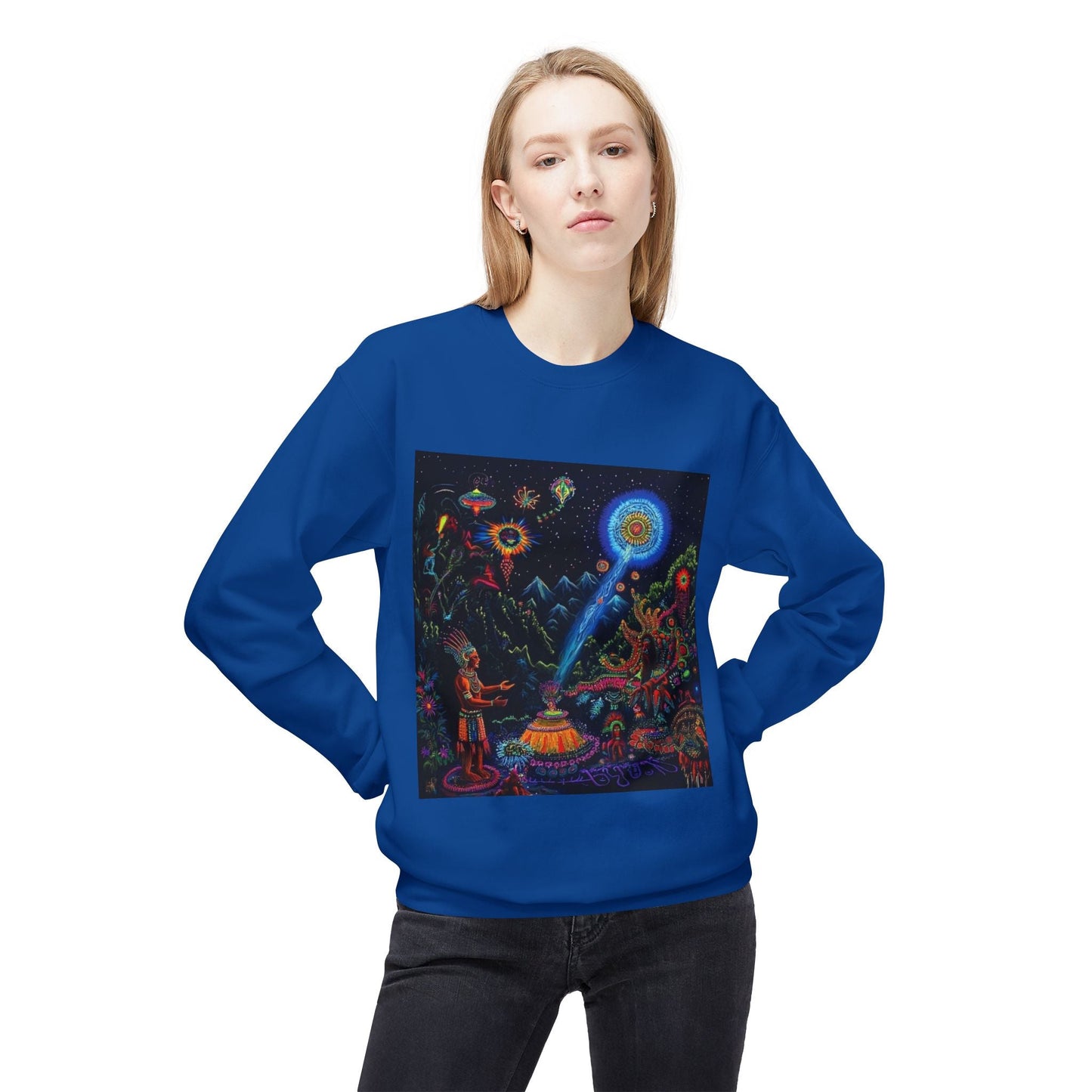 Cosmic Spirit Crewneck Sweatshirt - Unisex Midweight Fleece