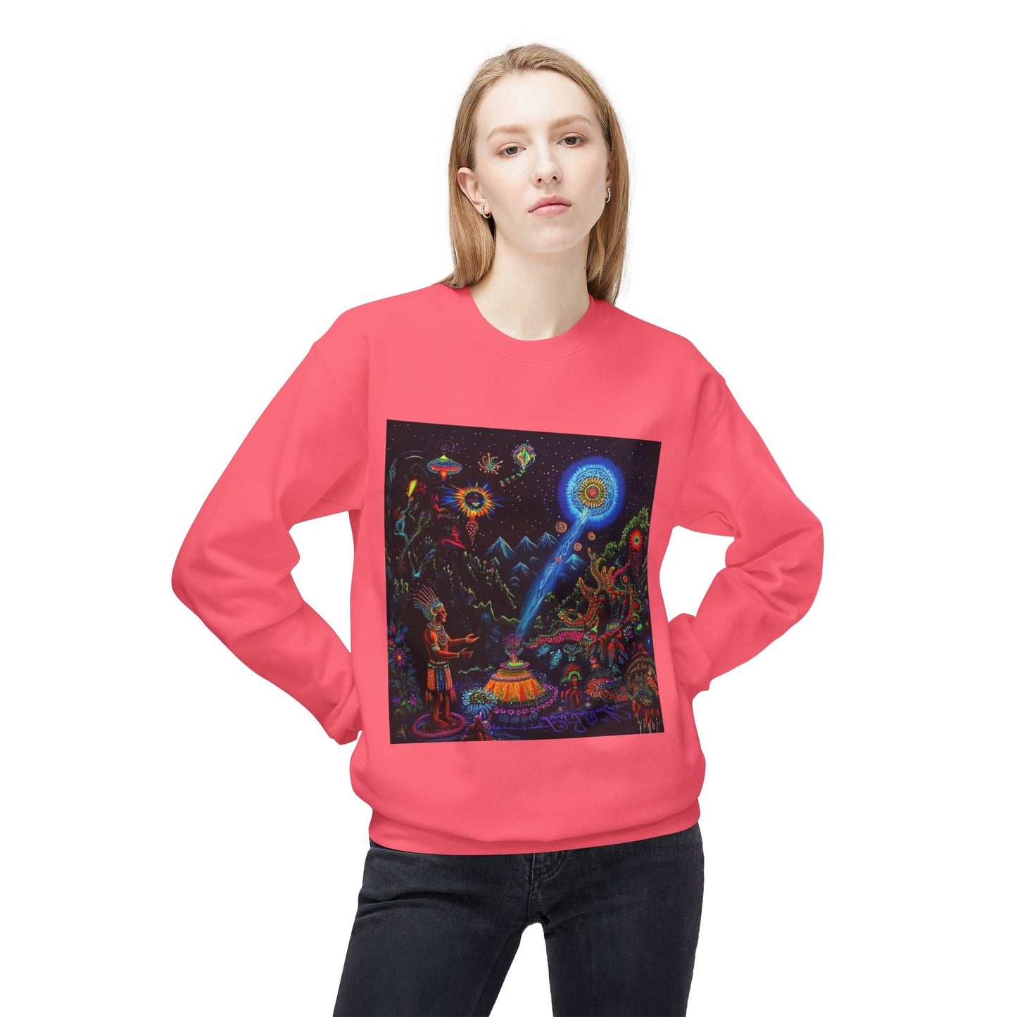 Cosmic Spirit Crewneck Sweatshirt - Unisex Midweight Fleece