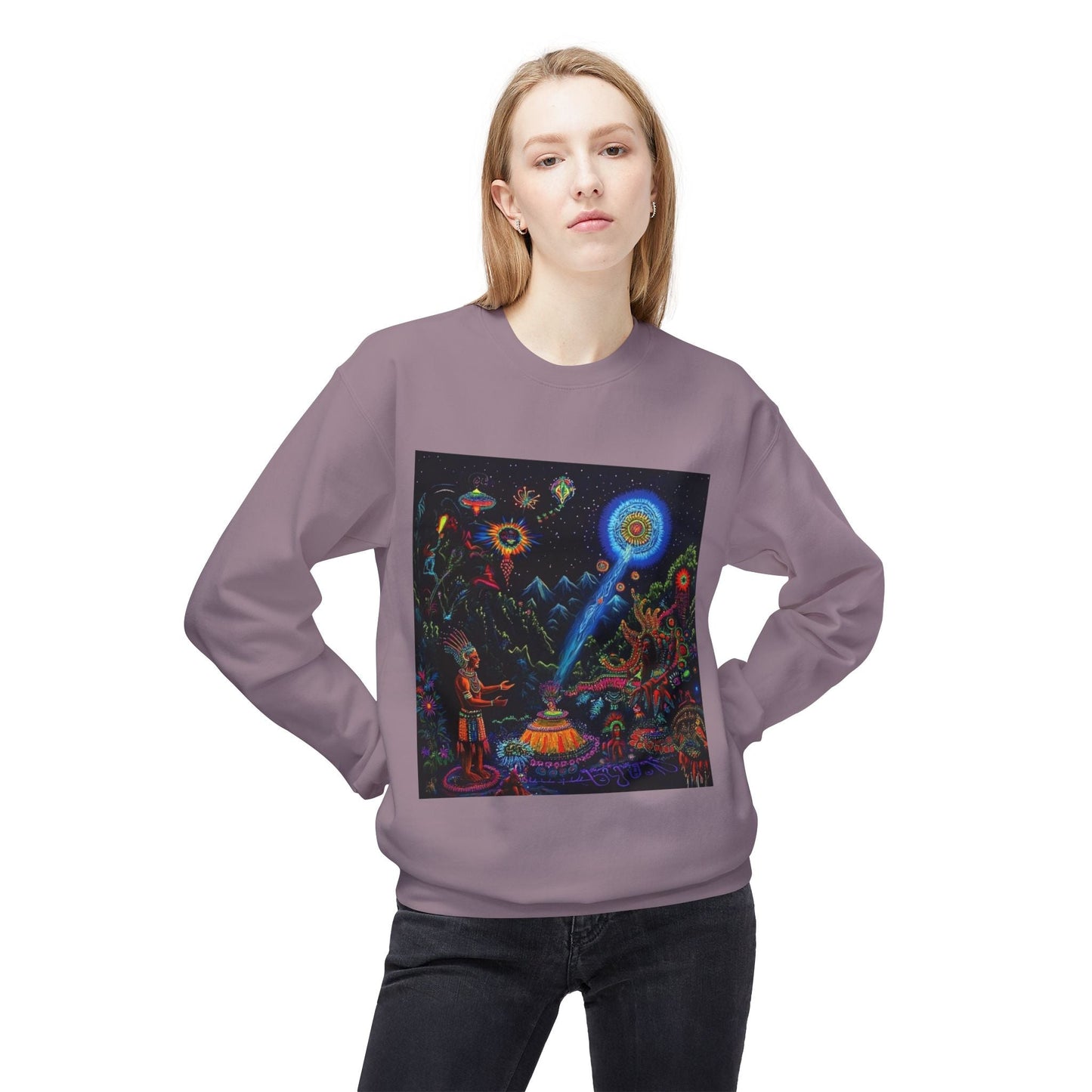 Cosmic Spirit Crewneck Sweatshirt - Unisex Midweight Fleece