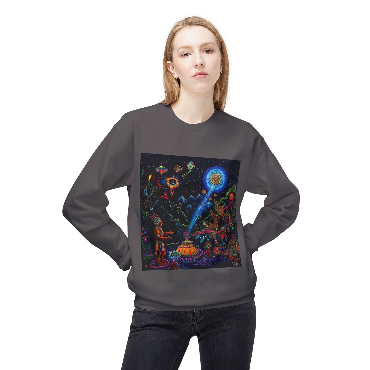 Cosmic Spirit Crewneck Sweatshirt - Unisex Midweight Fleece