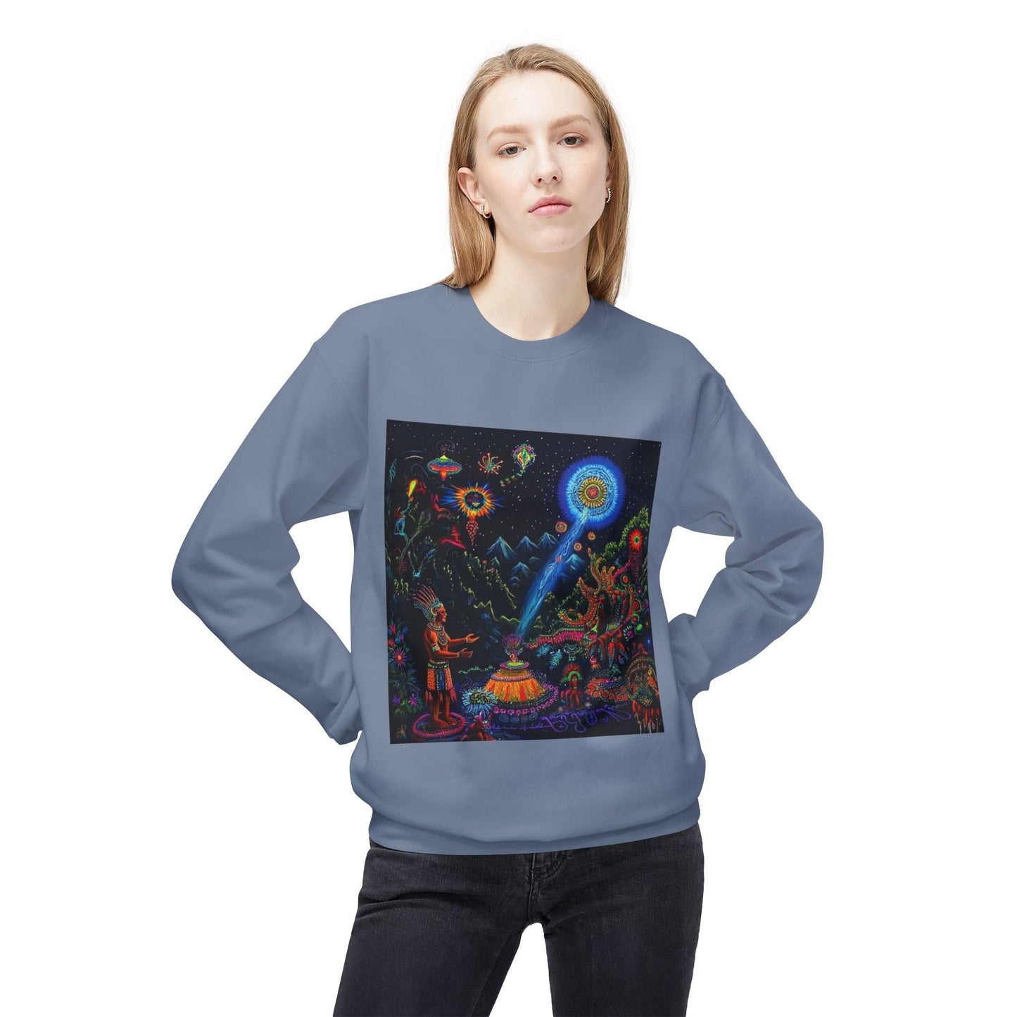 Cosmic Spirit Crewneck Sweatshirt - Unisex Midweight Fleece